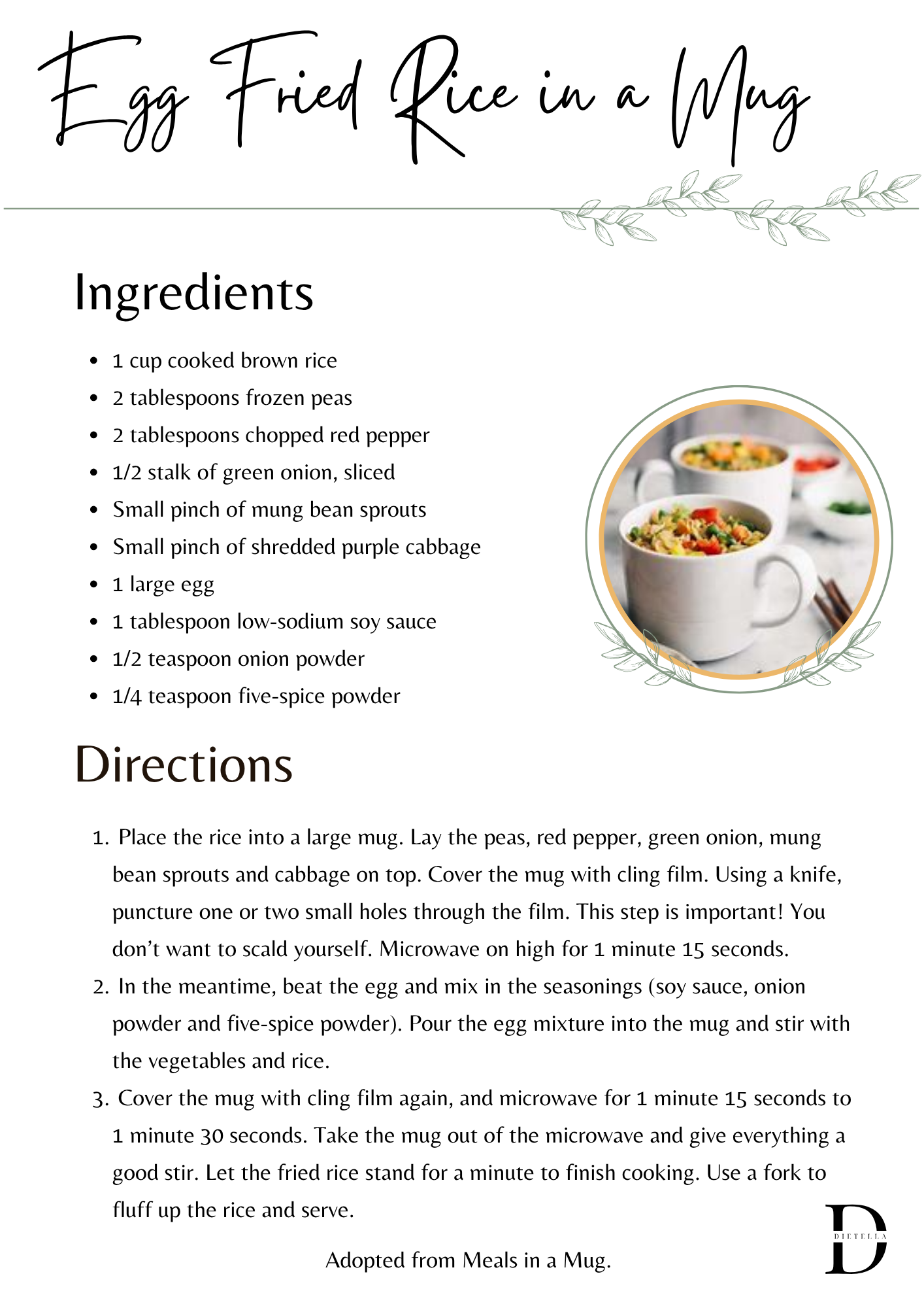 Egg Fried Rice in a Mug