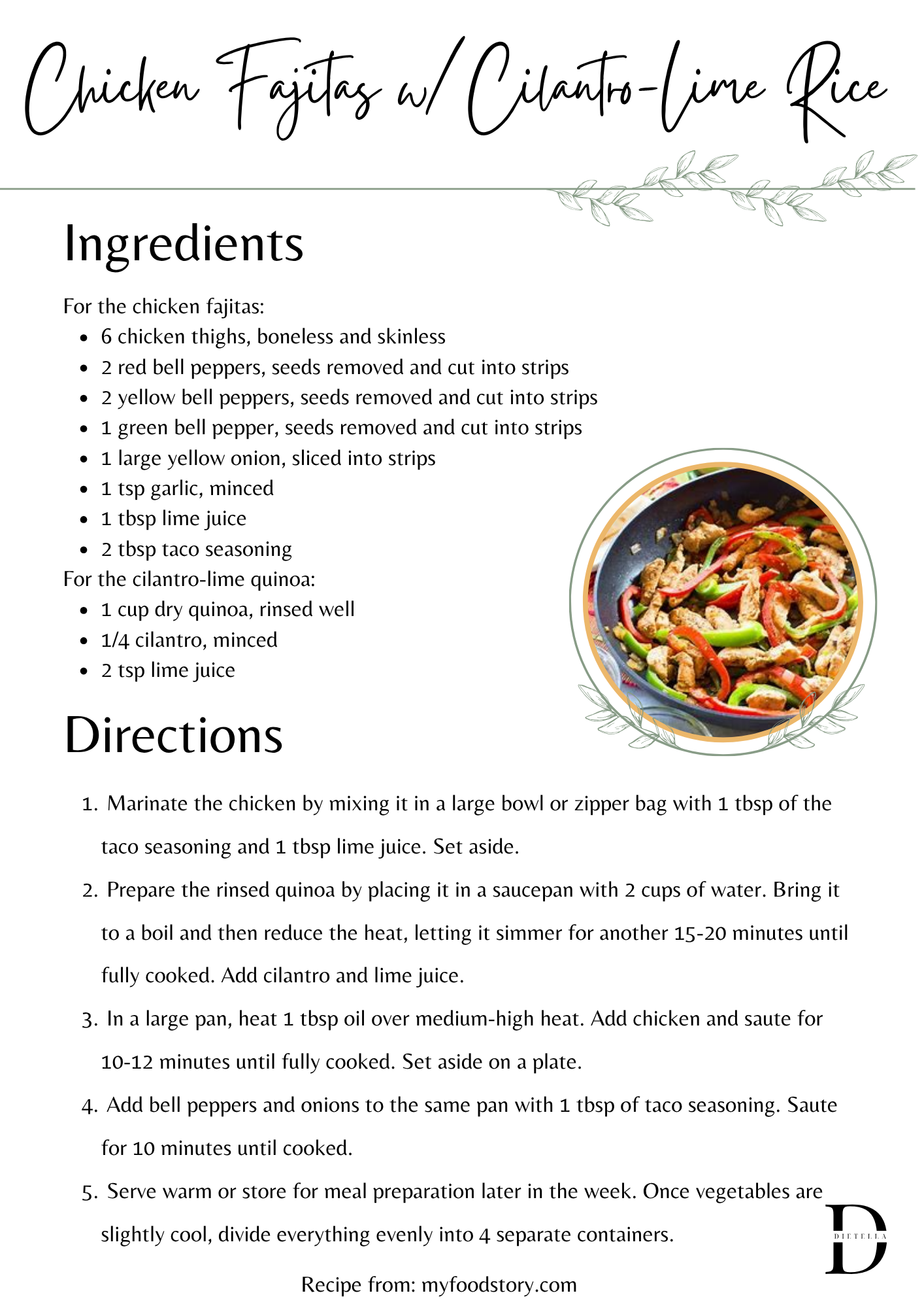 Chicken Fajitas w/ Cilantro-Lime Rice