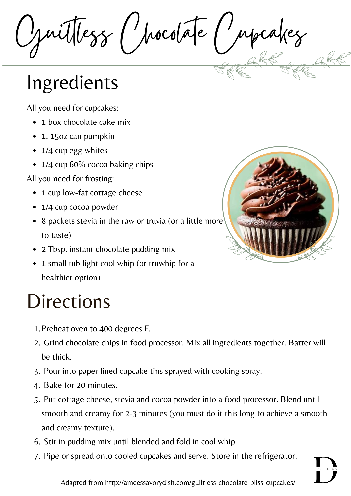 Guiltless Chocolate Cupcakes