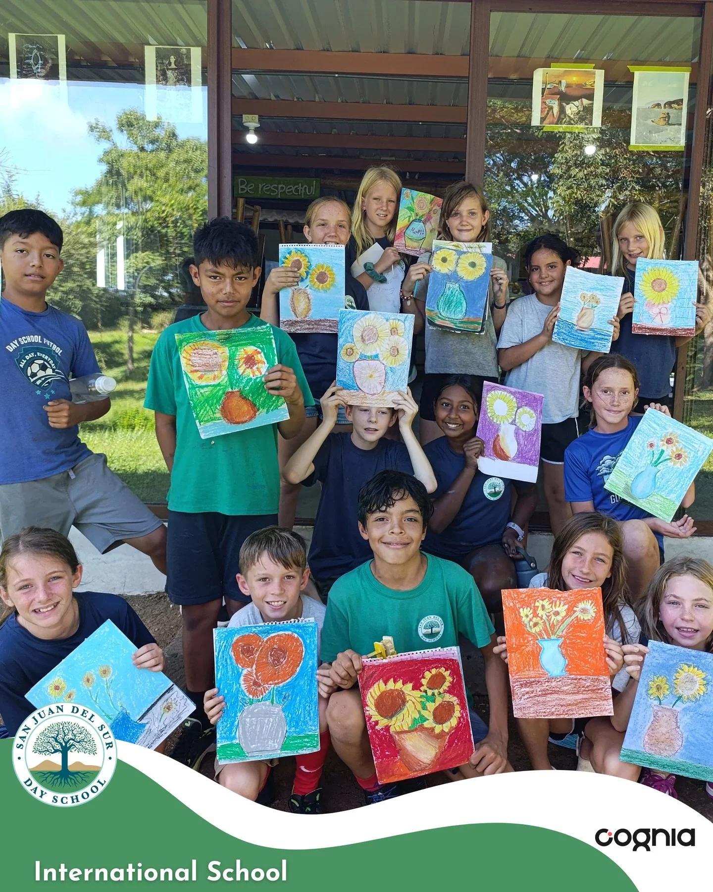 Van Gogh&rsquo;s sunflowers came to life in art class as students studied the details, colors, and feeling behind the painting. 🎨🌻A beautiful way to connect technique with imagination.

#artclass #creativelearning #sanjuandelsur