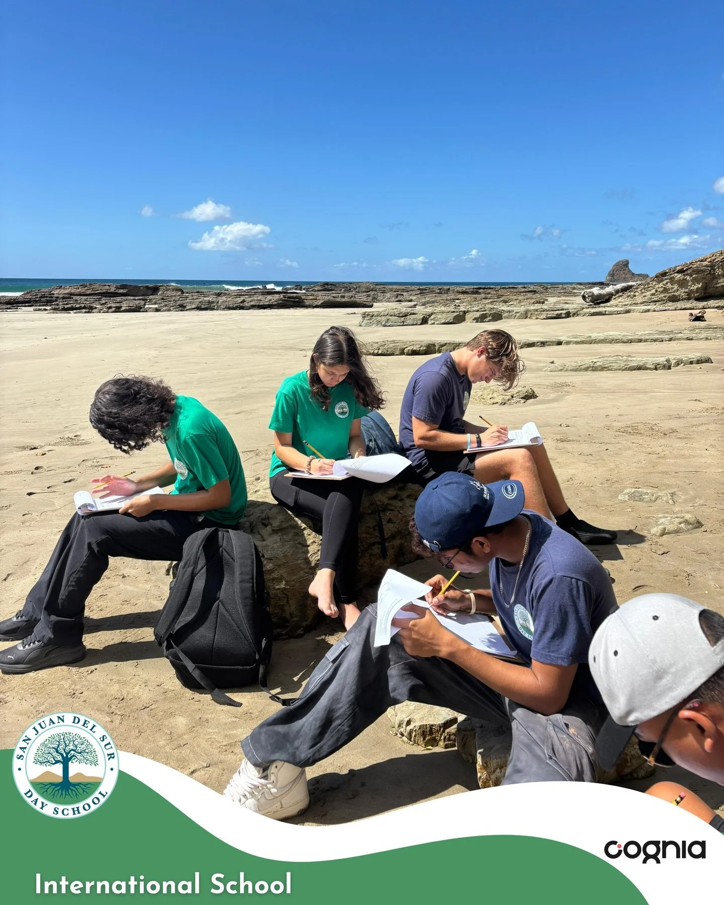 As part of their science class, Grade 11/12 Marine Studies students visited Playa Maderas to explore rock pools and connect what they&rsquo;re studying about energy and biomass with real marine ecosystems.

Getting outside the classroom makes learnin