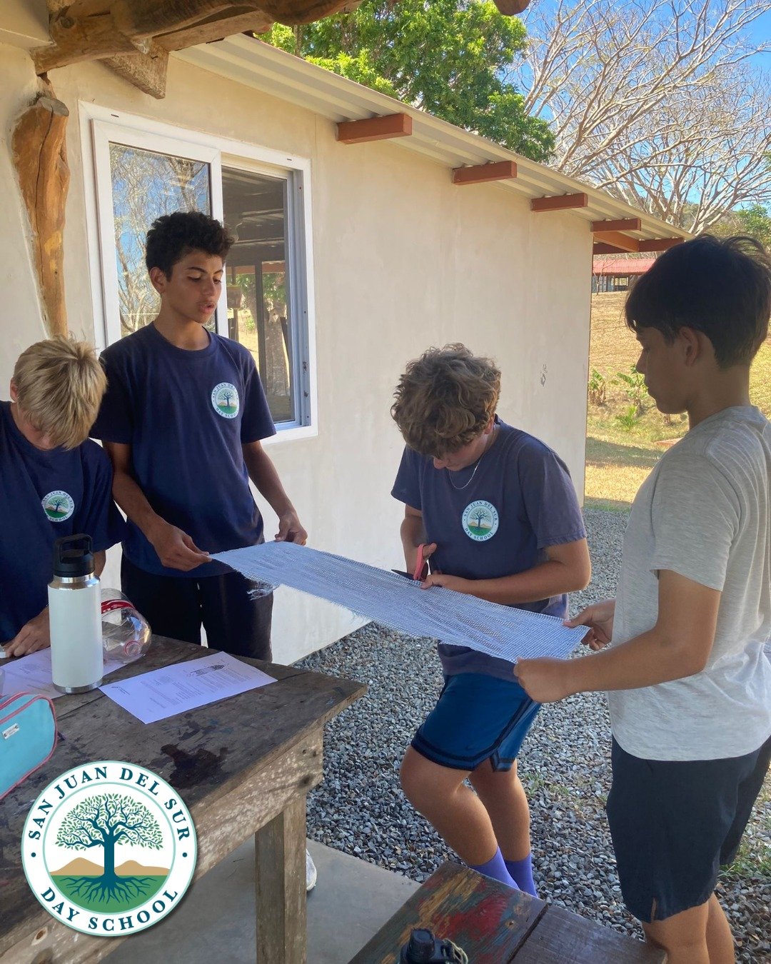 Grade 8 students wrapped up their unit on water, exploring scarcity and pollution with a hands-on challenge of building their own mini water filters. Using simple materials like cloth, crushed charcoal, sand, rocks, and recycled bottles, they worked 