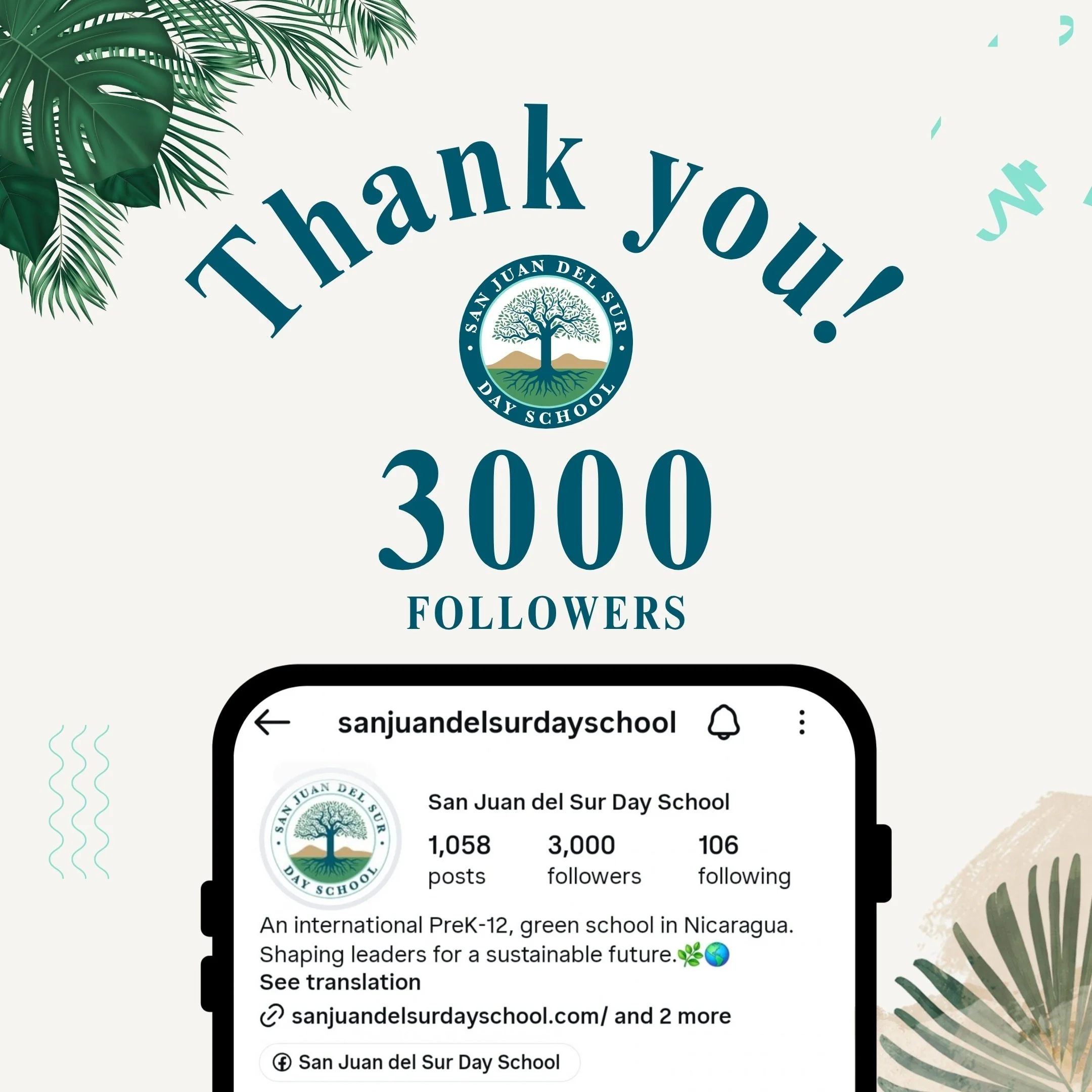 There are 3,000 of you here! 🥳 Thanks for following along, cheering us on, and being part of our global community.

As a leading international school in Nicaragua, we&rsquo;re proud of what we&rsquo;re building together and excited for the milestone