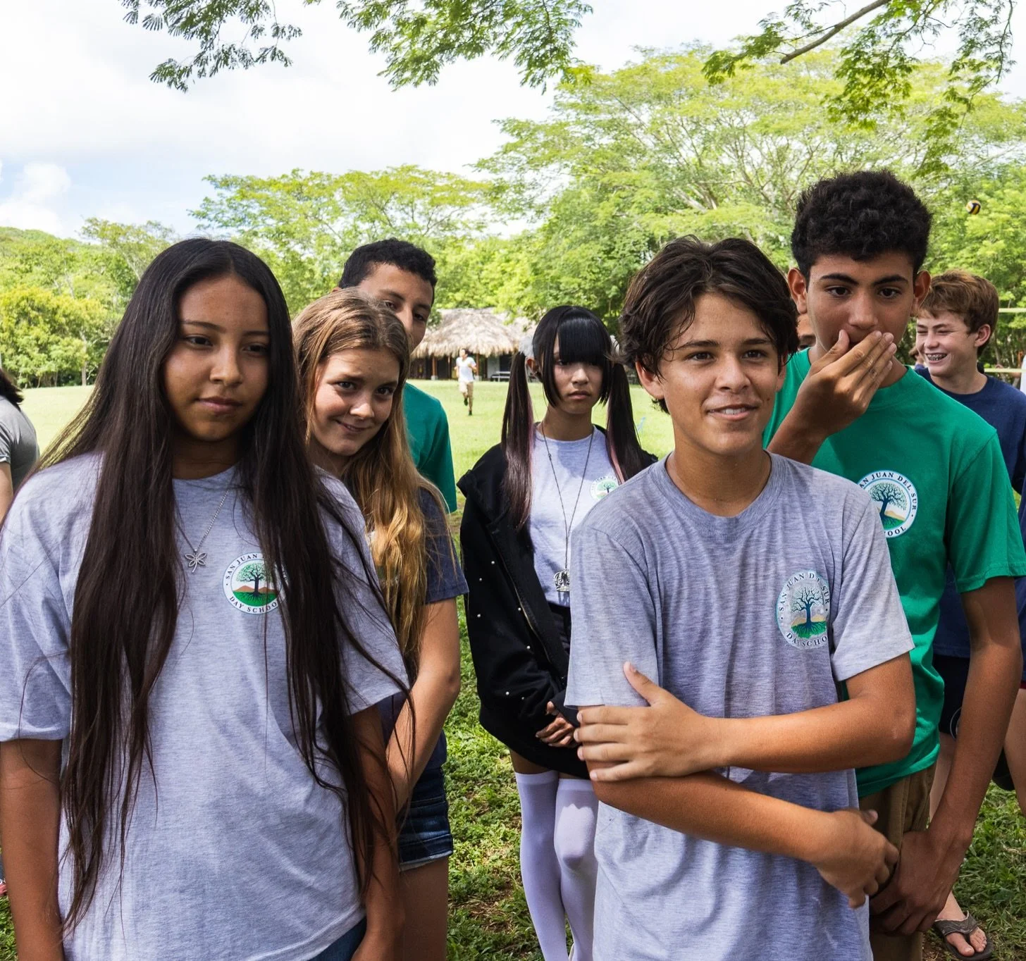 Nothing like a little friendly competition to keep those mental math skills sharp! 9th graders have been studying linear algebra, and sometimes class moves outdoors to the shade of the Guanacaste tree.

Mr. Oscar divides the class into four teams for
