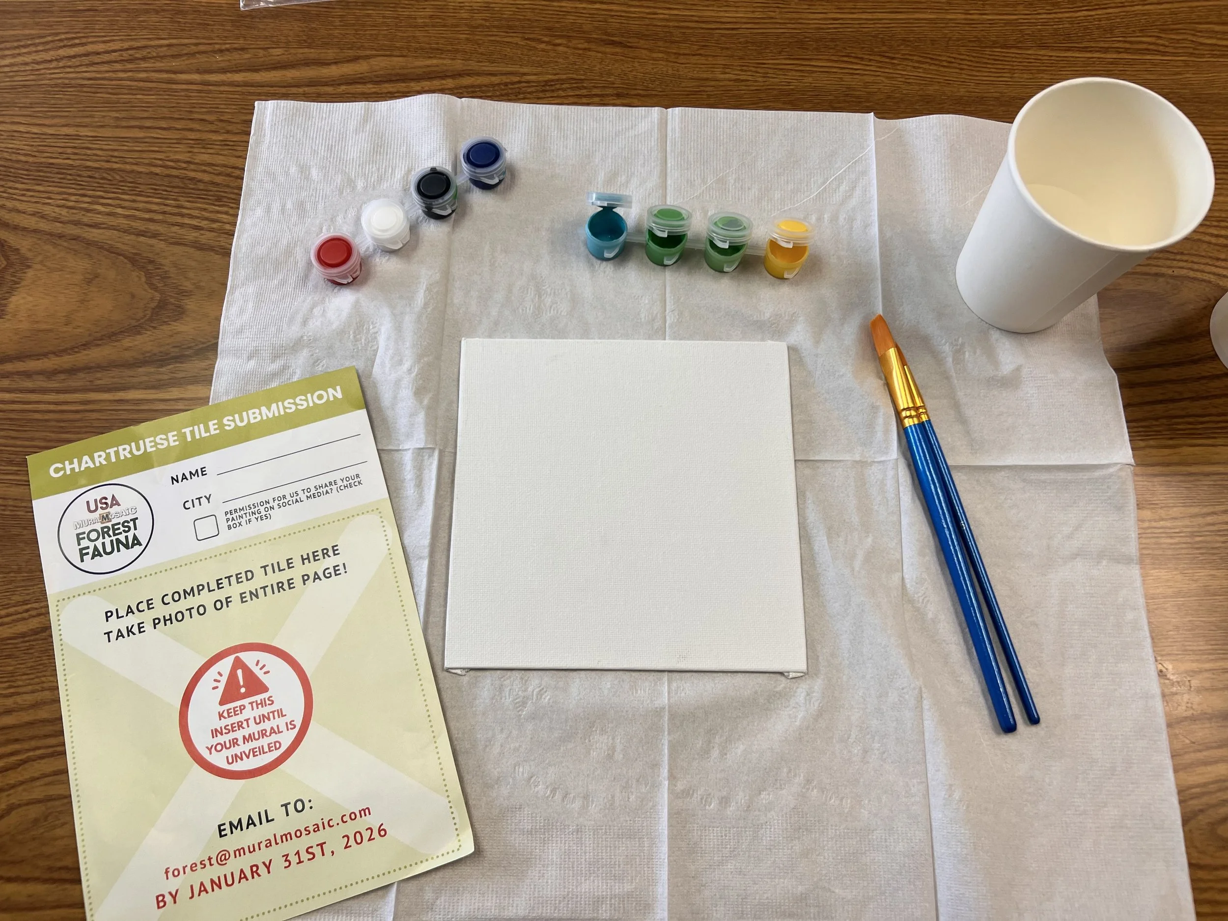 Setting up to paint for the Intergenerational Mosiac Mural!