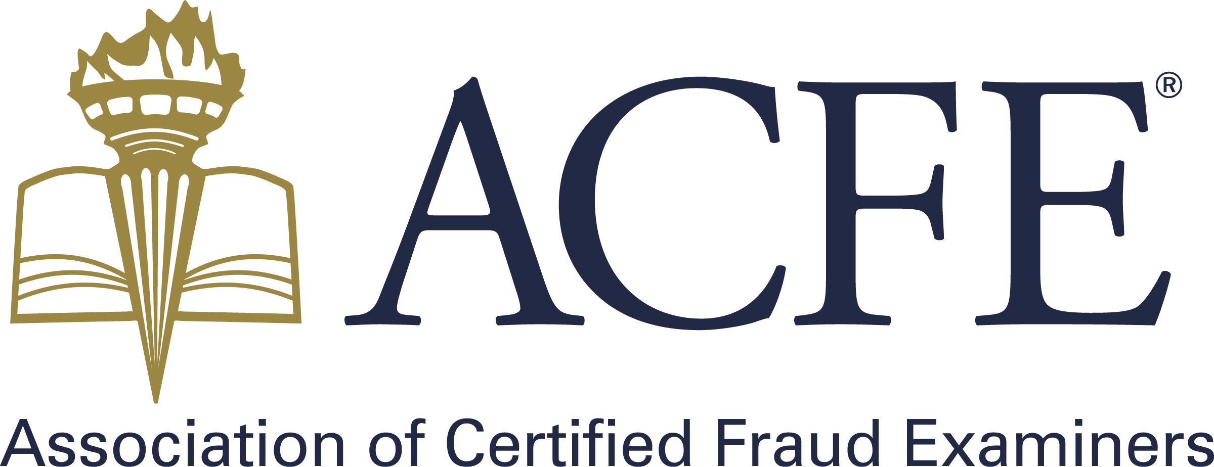 Logo of the ACFE with a graphic of a torch and an open book, and the text "ACFE" and "Association of Certified Fraud Examiners."