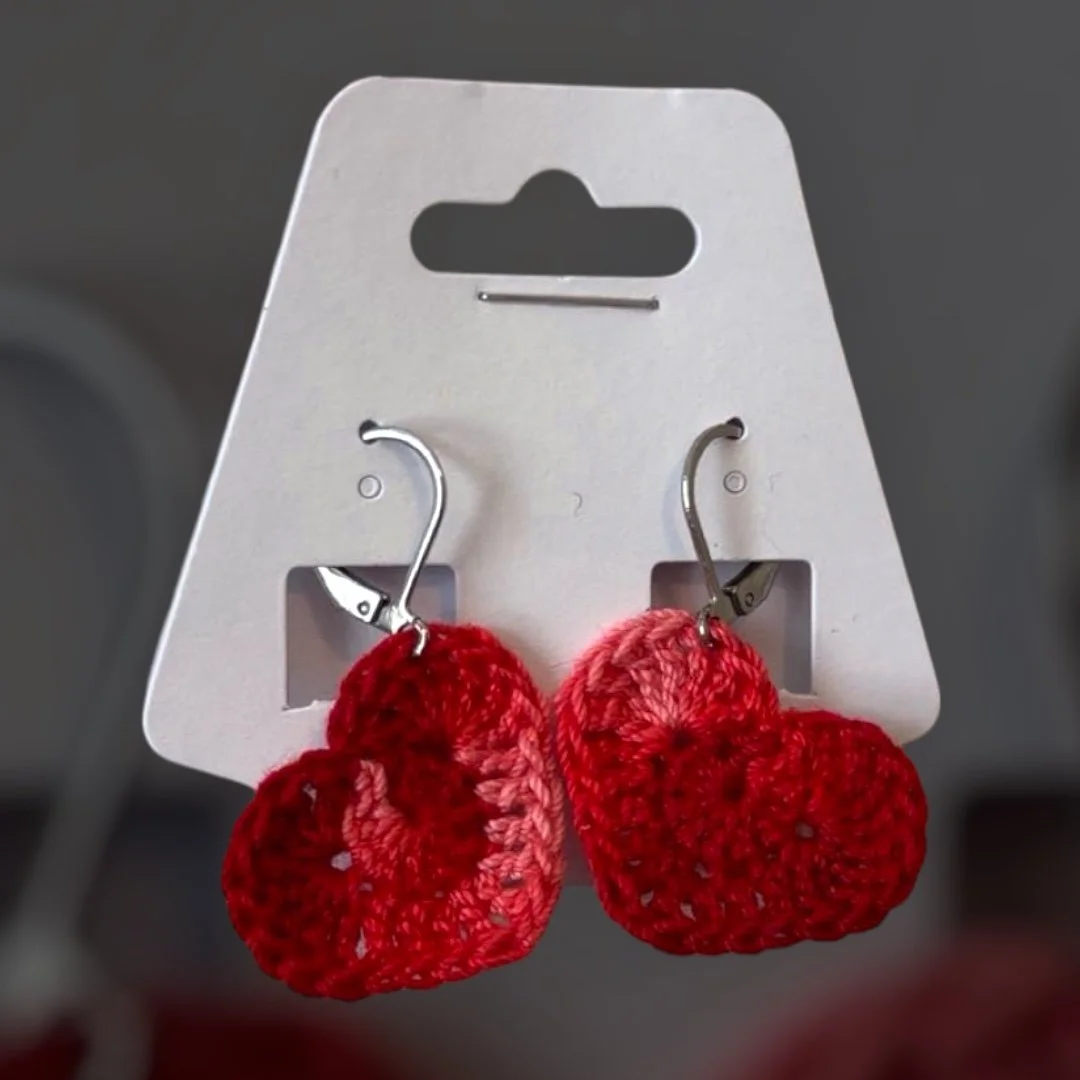 Red Ombre Heart Earrings
