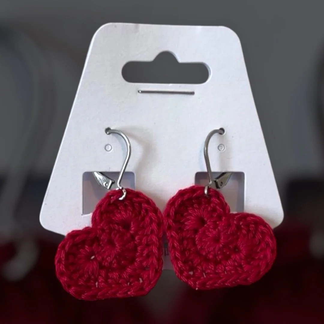 Magenta Heart Earrings