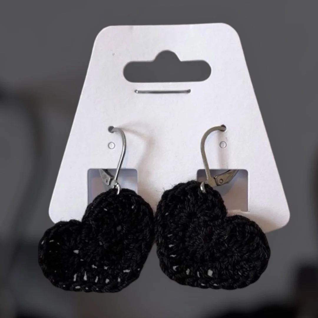 Black Heart Earrings