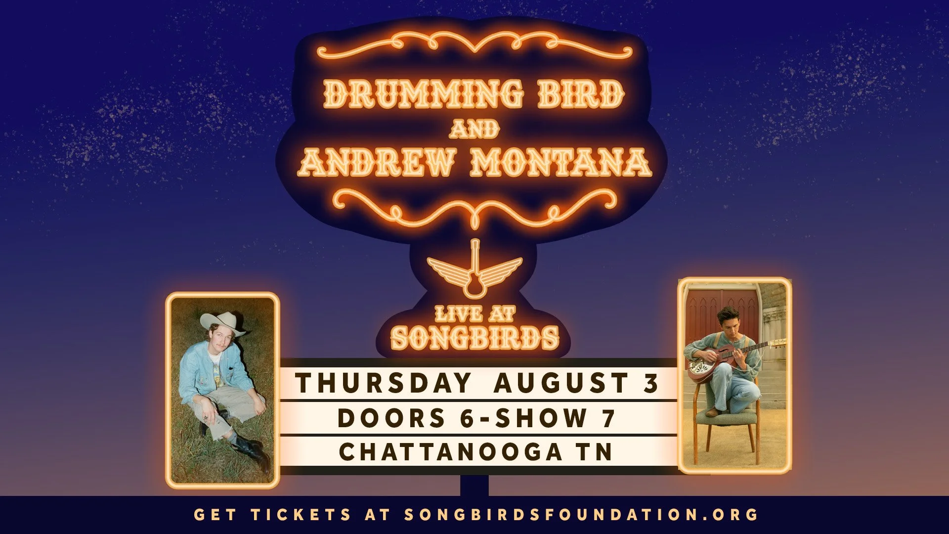 Drumming Bird & Andrew Montana at Songbirds Guitar & Pop Culture Museum