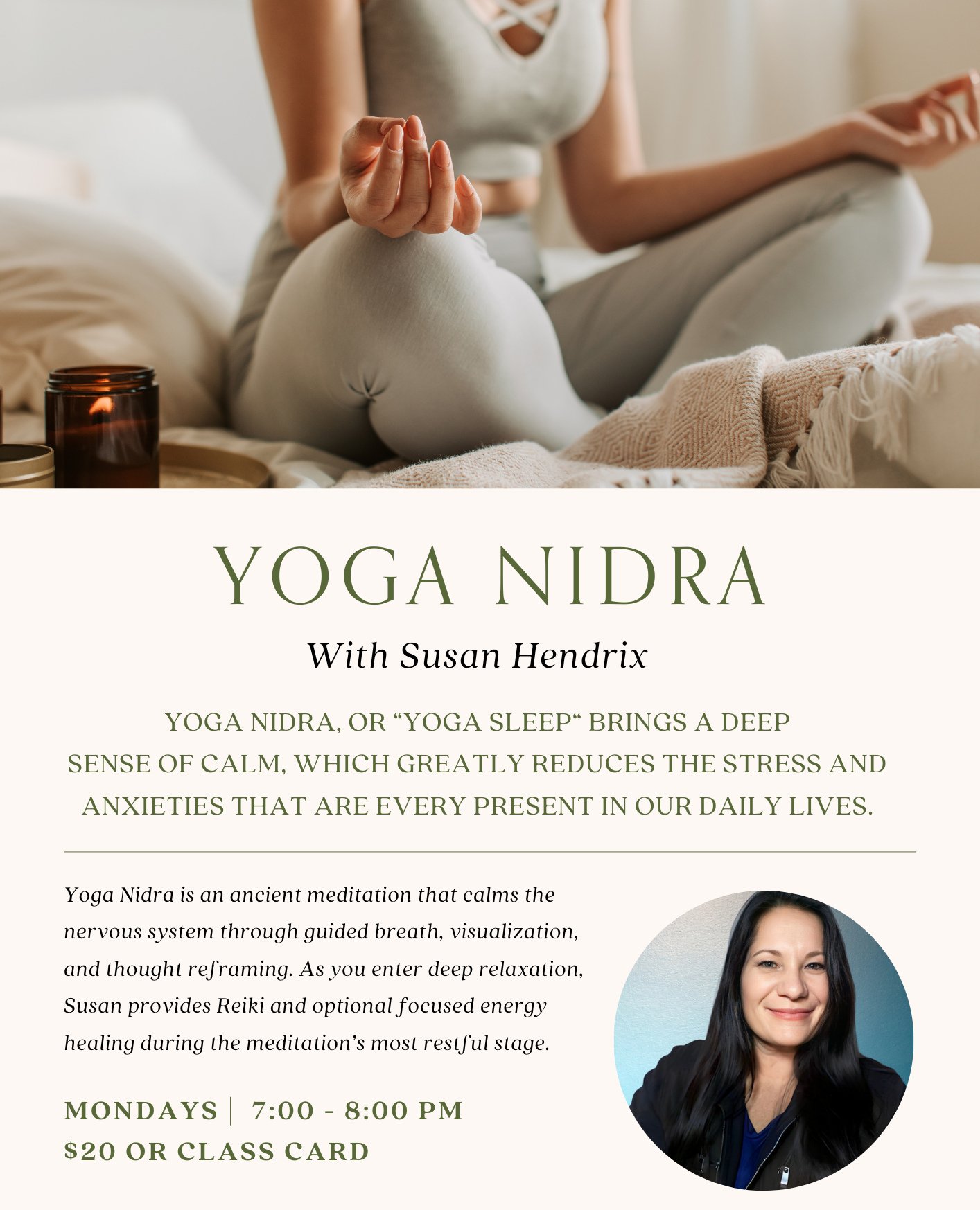 Slow down and settle in.⁠
Yin Yoga and Yoga Nidra invite deep rest, longer holds, and guided relaxation to calm the nervous system and support restoration.⁠
⁠
These practices are especially supportive during the winter months, when the body is asking