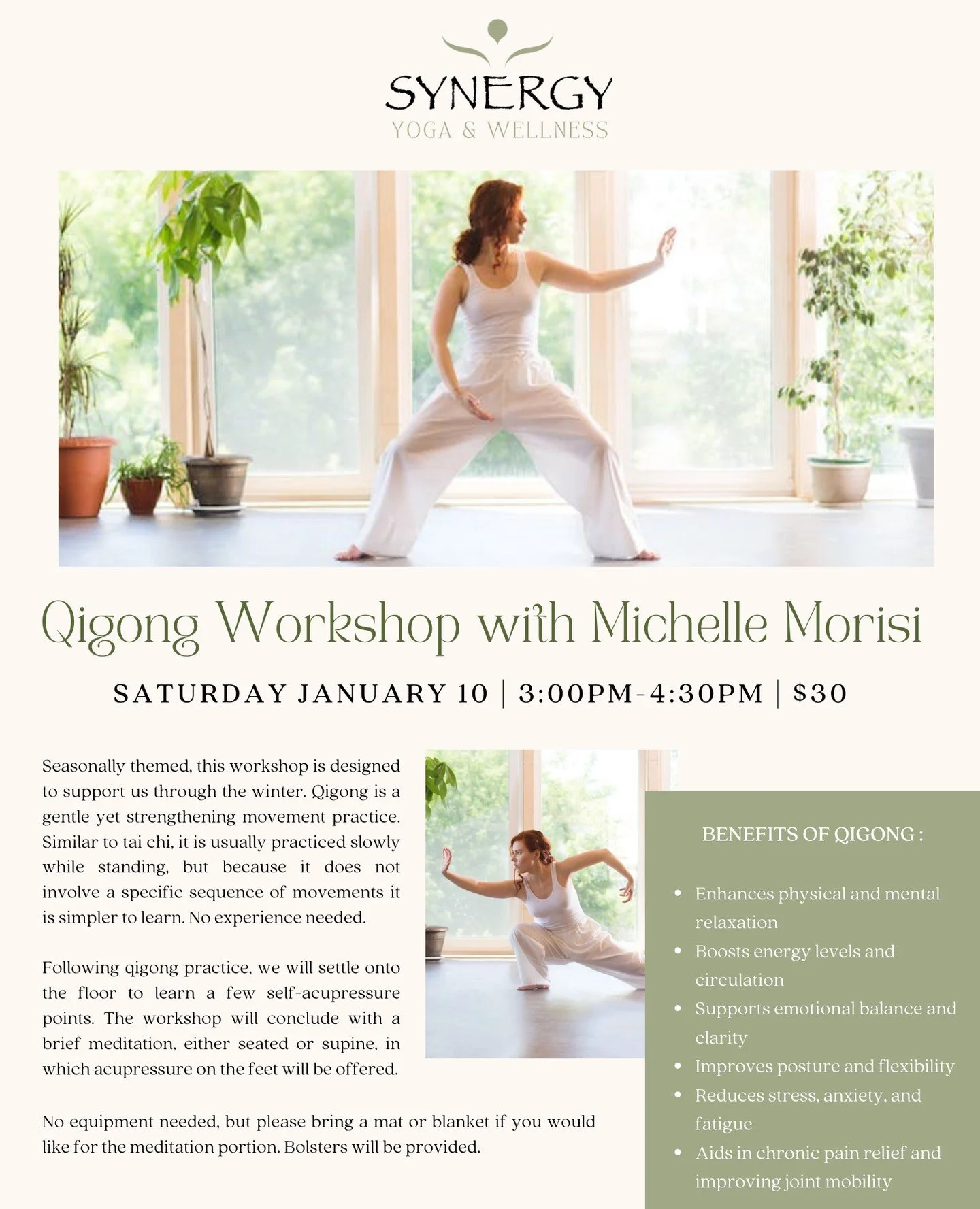 Move gently. Build strength. Support your energy.⁠
This seasonally themed Qigong workshop is designed to nourish the body through slow, mindful movement and breath.⁠
⁠
Simple to learn and accessible to all levels, Qigong helps cultivate balance, circ