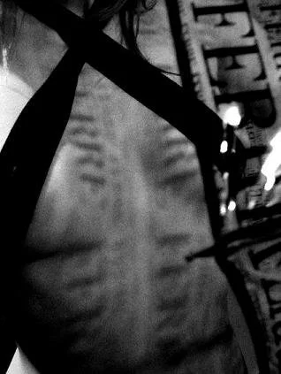 Close-up of printed paper texture in black and white