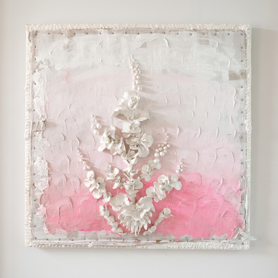 acrylic mixed media original artwork by lou vicious with sculptural elements