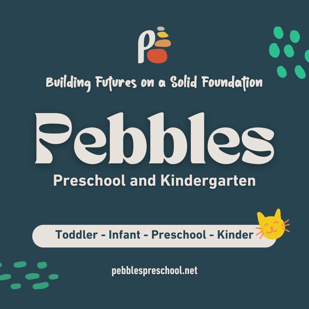 Building Futures on a Solid Foundation🚀

#pebblespreschool #pebblespreschoolandkindergarten #pebbleskindergarten #pebbles #nowenrolling #calltoday #contactus #preschoolenrollments #enrollingnow #toddler #infant #preschool #kinder #buildlingfutures #