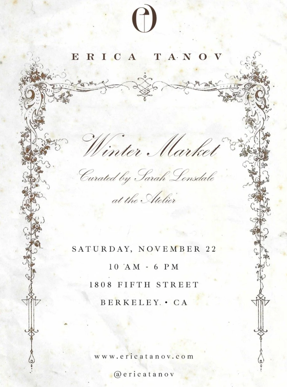 Grateful to be part of this winter market and looking forward to sharing the day with so many talented people. Mark your calendars and see you on the 22nd.