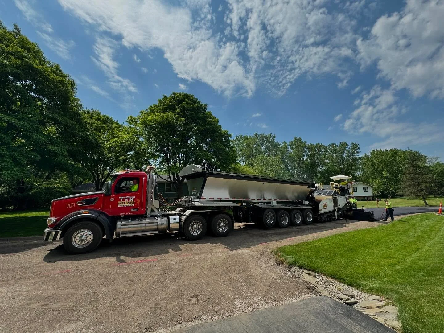 It&rsquo;s a nice day for a new Flow Boy! Welcome the newest addition to the T&amp;M fleet! #asphalt #asphaltpaving #paving #construction