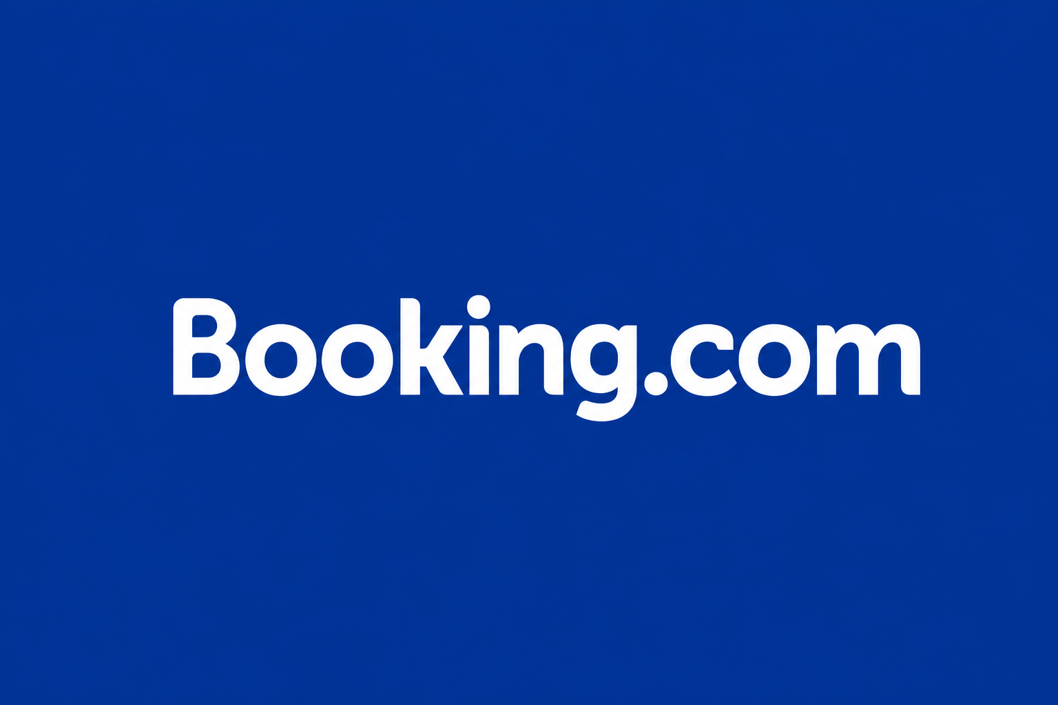 Logotipo de Booking.com en fondo azul.