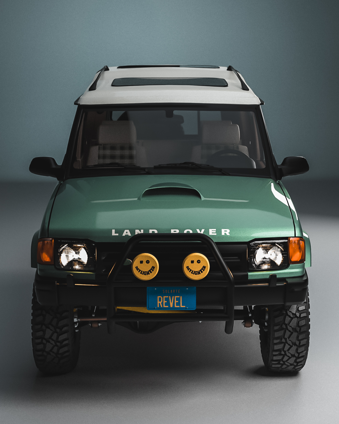 thumbnail image 2 of 7" Round LED Headlight Adapter Brackets For Land Rover Discovery 1 & 2 - Made In UK, Black Housing 2 of 5
