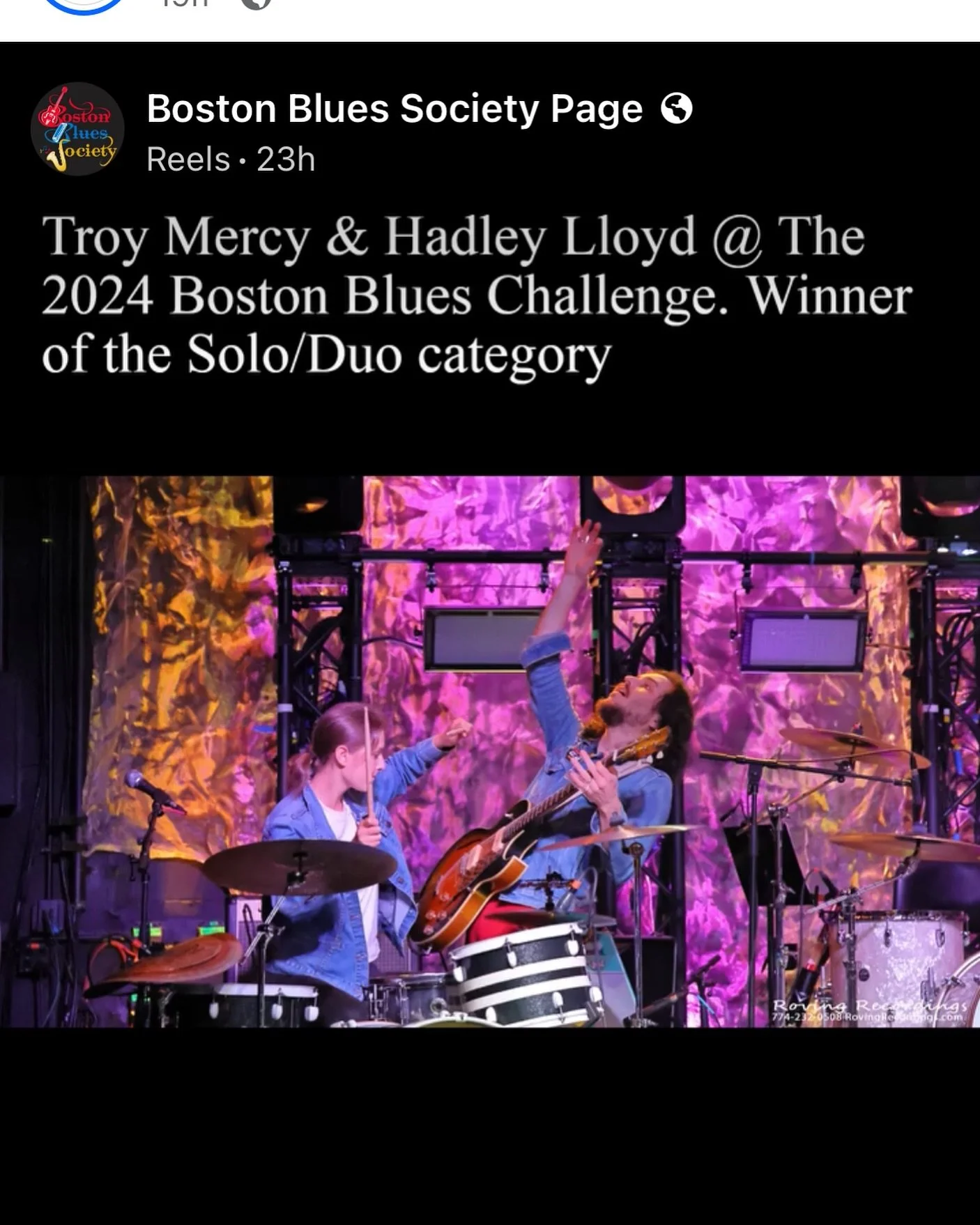 “Troy Mercy & Hadley Lloyd put on a scorching duo performance. Great stage presence and exceptional musicianship from both. Hadley & Troy were so in the zone, a true pleasure to see them both perform. Wishing them the best in Memphis th