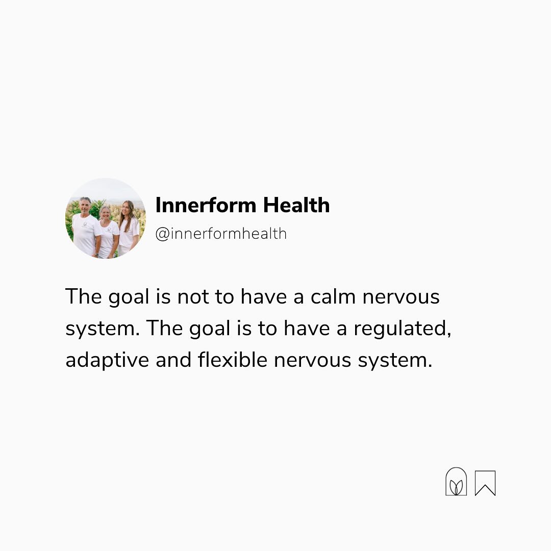 The goal is not to have a calm nervous system. The goal is to have a regulated, adaptive and flexible nervous system 🥊 

Imagine your nervous system as a dimmer switch. A regulated nervous system can adjust from a low, relaxed state to a high, alert