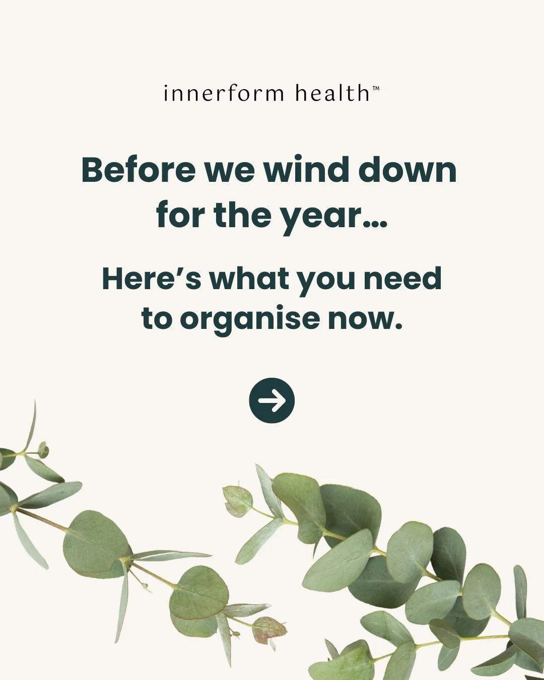 The end of the year creeps up quickly - and we know this season can be a lot on your gut, hormones and nervous system.
&nbsp;
A quick reminder for our Innerform Health clients:
&nbsp;
✨ If you need supplement refills, updated prescriptions or treatme