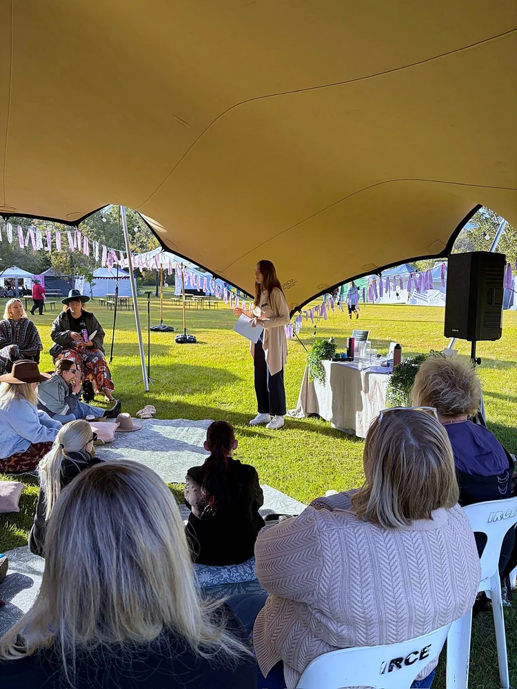 Chloe presenting a workshop