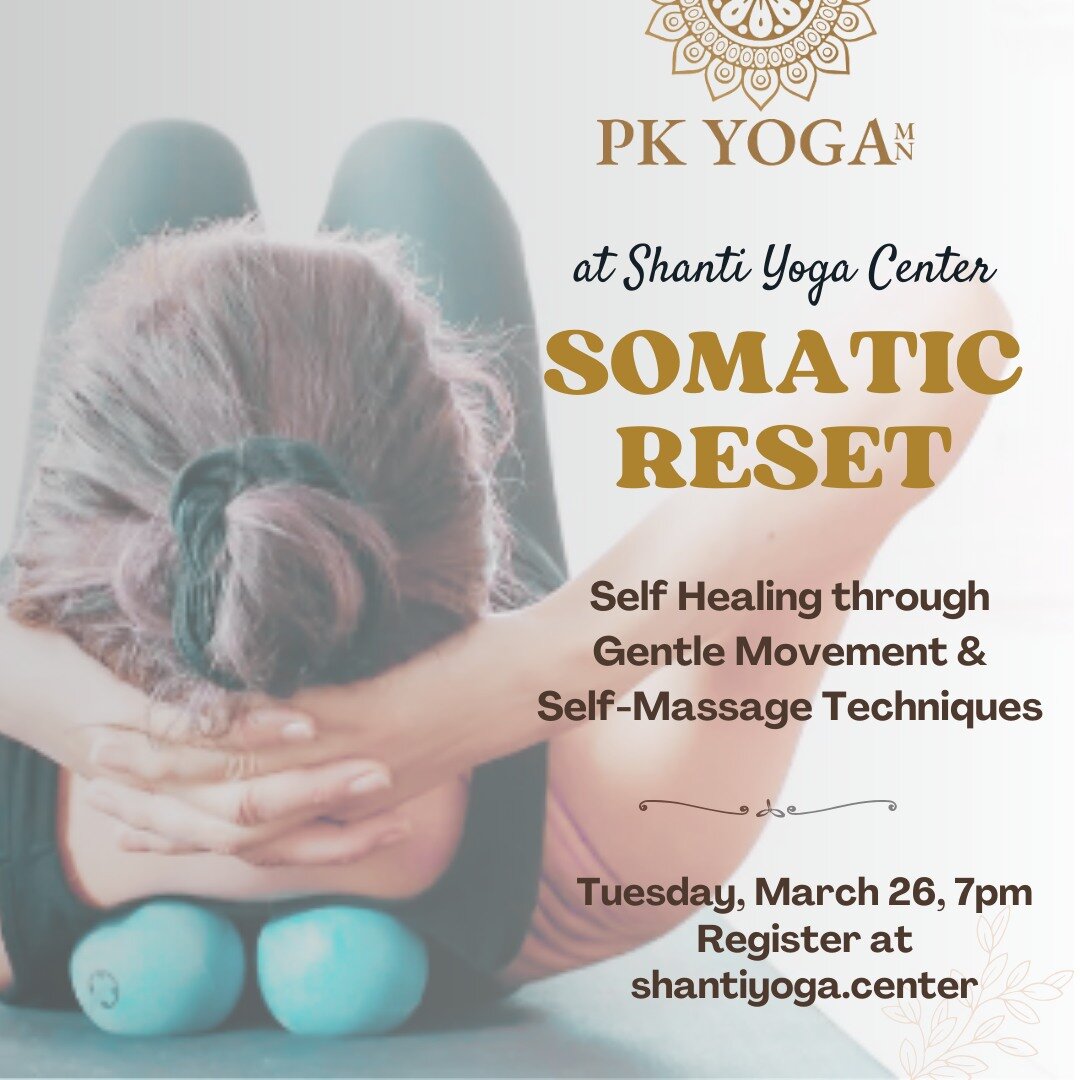 ✨Specialty Class Alert!!✨
Somatic Reset PK Yoga MN @pkyogamn 
Tuesday, March 26 at 7PM

Somatic Reset - Self Healing through Gentle Movement and Self-Massage Techniques is a specialty class Paula leads once a month. It might be your next favorite cla