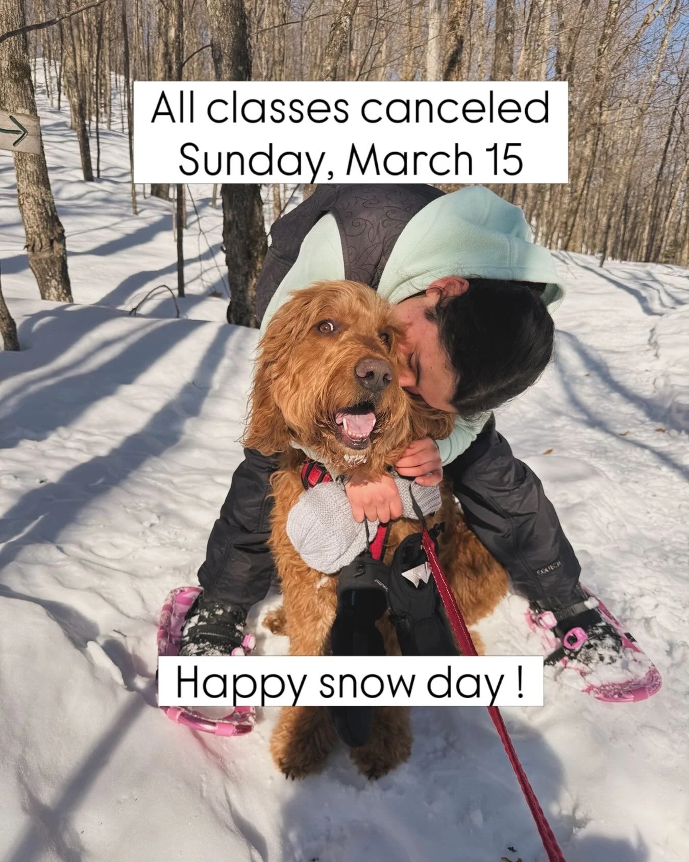 No Studio or online classes today, March 15 due to weather. Stay safe out there!