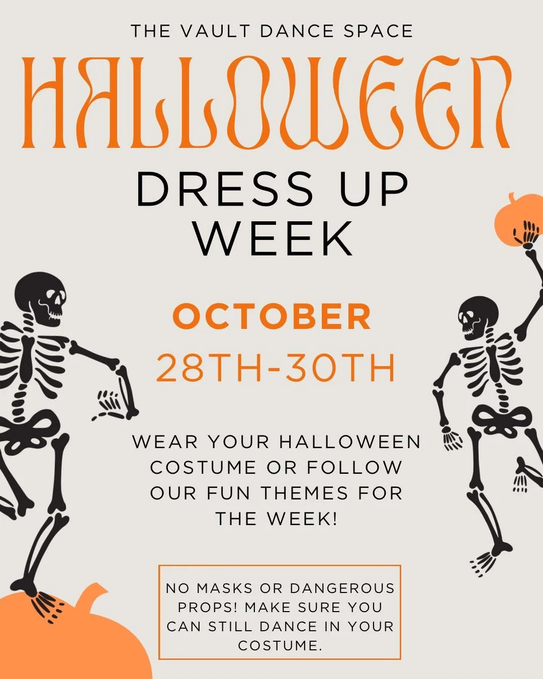 ππ» It’s time to get spooky and spirited — Halloween Dress Up Week is here!
π§‘ Join the fun with our daily themes:
β¨ Tuesday: Twin/Team Tuesday – Match with your bestie or group in matching costumes or outfits!
π Wednesday: Pumpki