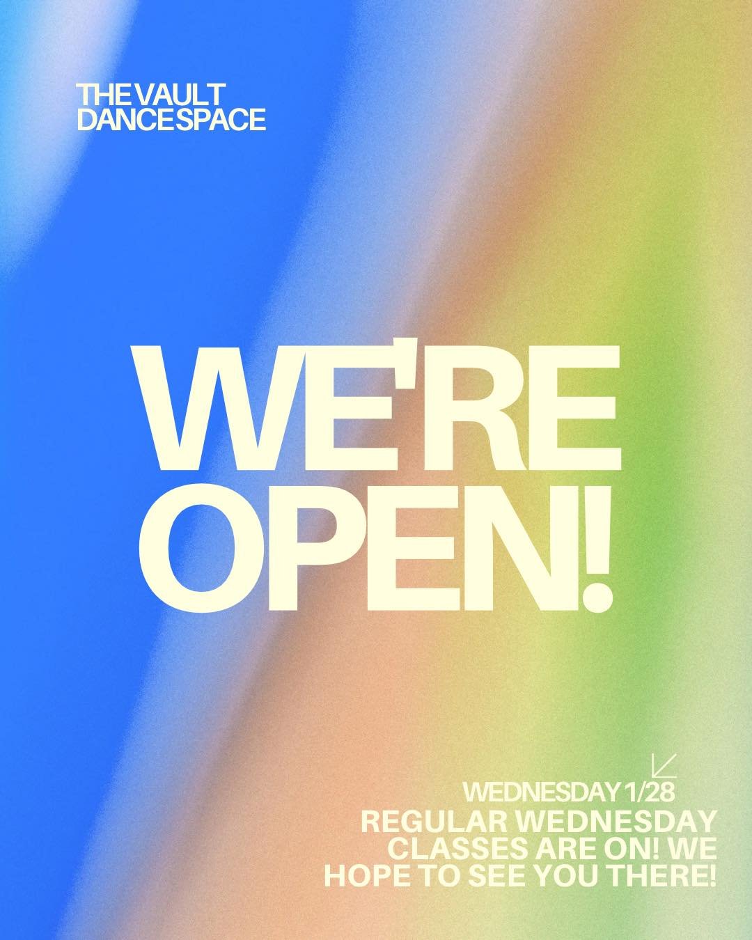 We are OPEN 🫧

Regular Wednesday classes are back up and running!