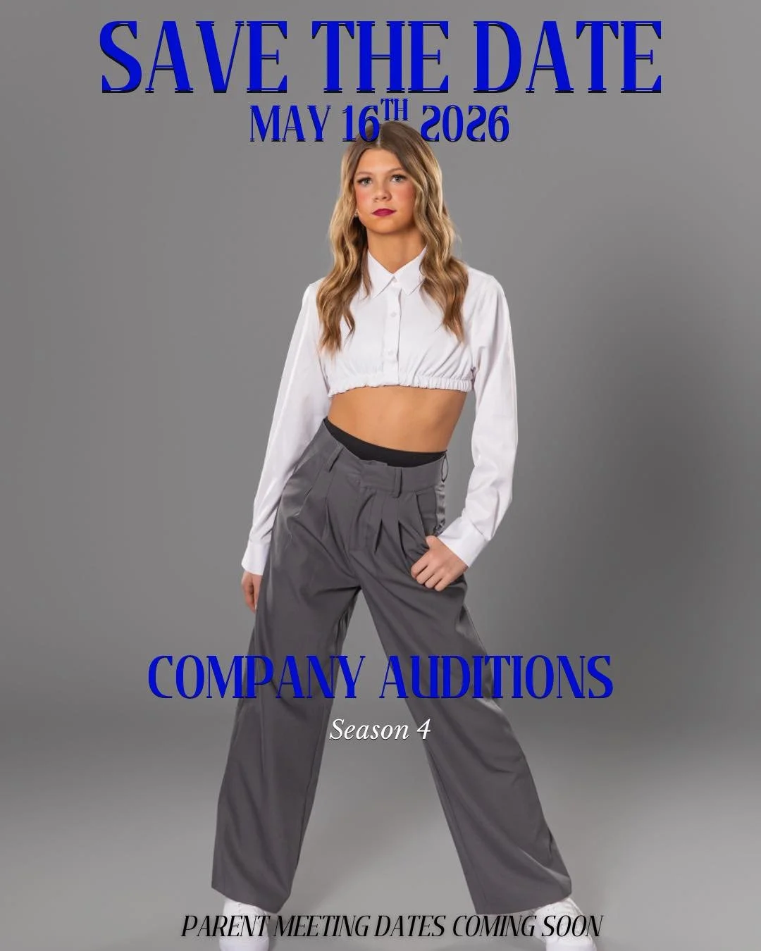 ✨ Save the date ✨
Company Auditions &mdash; Season 4
🗓 May 16, 2025
Parent meeting dates coming soon!