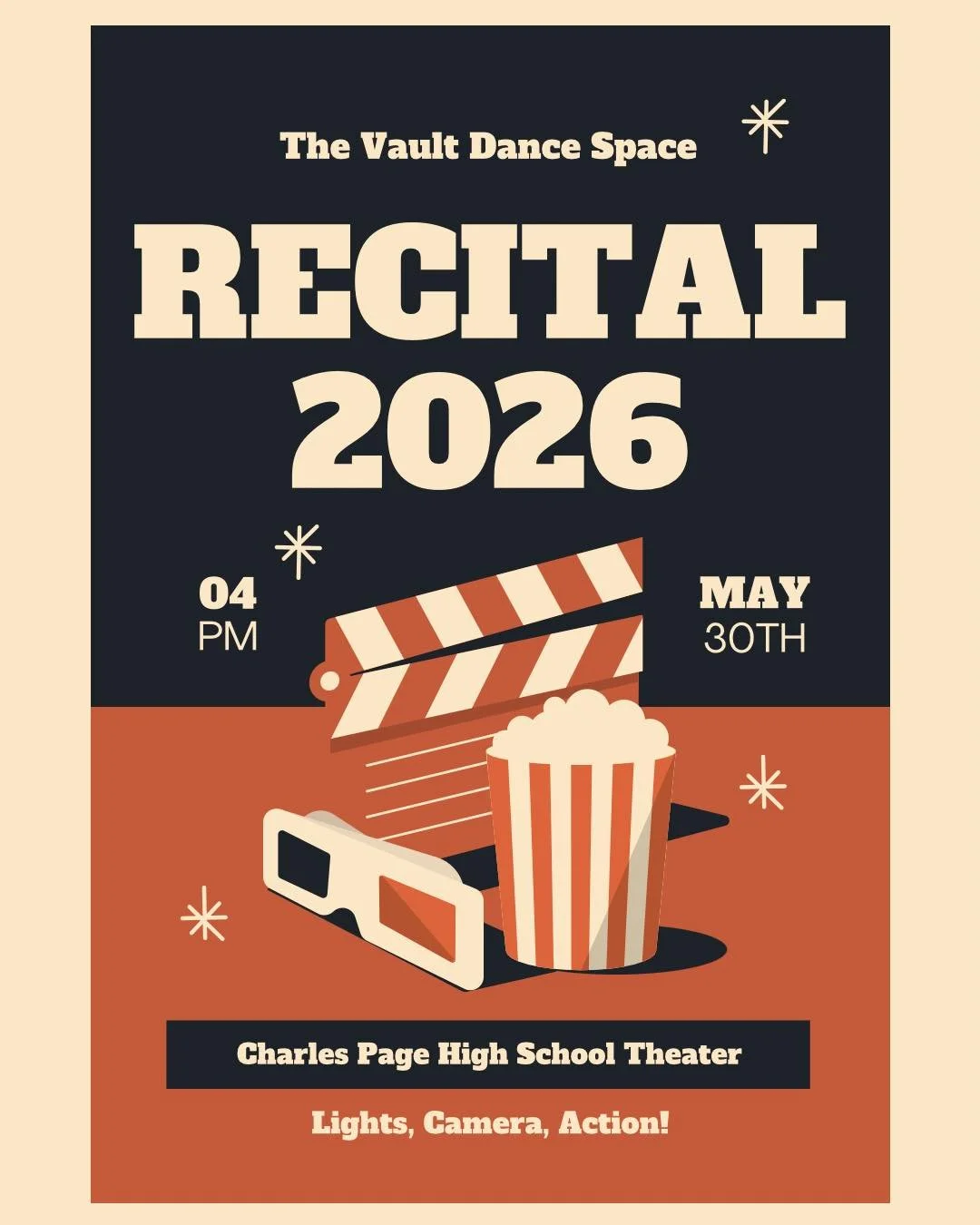 🎬✨ RECITAL DAY IS FINALLY HERE! ✨🎬

Today is the day we have all been working so hard for and we could not be more excited to watch our dancers shine on stage!

We are so proud of every dancer and can&rsquo;t wait to celebrate all of their hard wor
