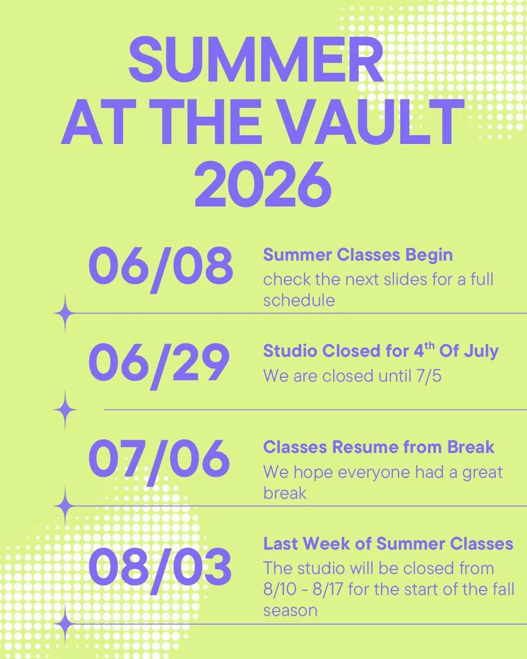 The first week of summer is here 🌟 we can&rsquo;t wait to see all of our dancers! TVDS SUMMER &lsquo;26 🌼💥🤸🏼&zwj;♀️🎧