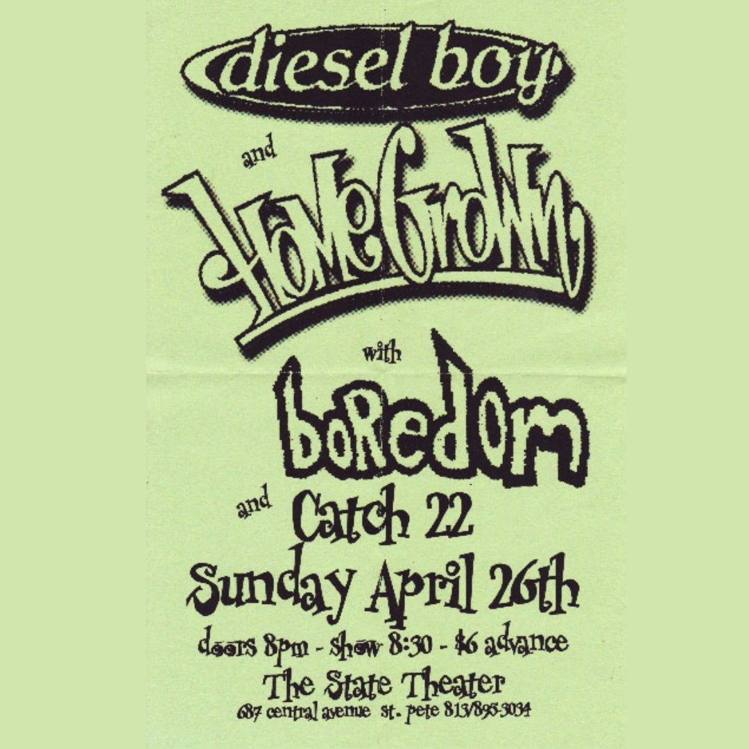Here's an old flyer from the State Theater in St. Pete featuring @homegrownkingsofpop, who have recently started playing again (woot!). Anyone know what year this was? Six bucks!