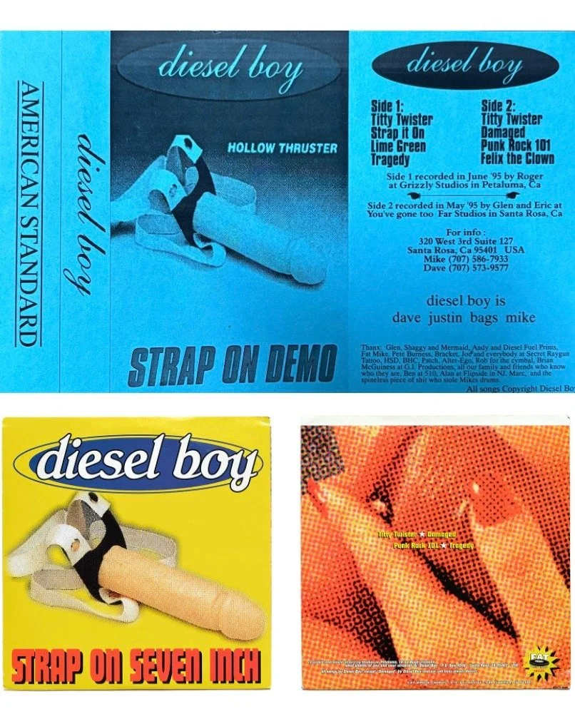 Found this old unfolded j-card from our Strap On Demo cassette, which turned into the Strap On Seven Inch we did for @fat_wreck. Why is &ldquo;Titty Twister&rdquo; on both sides? Who knows! The seven inch version of the songs all got re-recorded and 