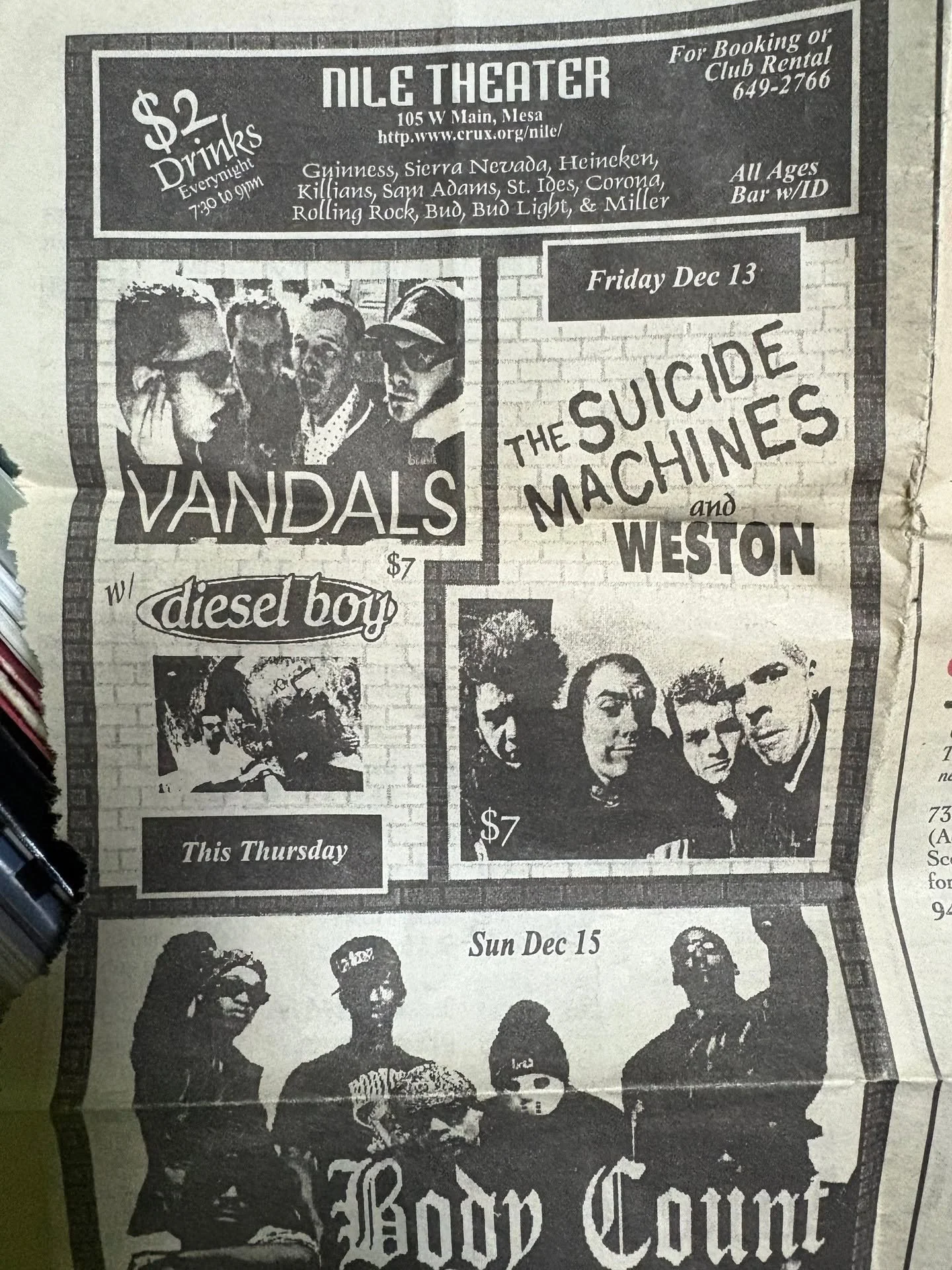 An old ad from our run with @vandalsofficial on their Oi to the World! record. 1996 probably. $7!
