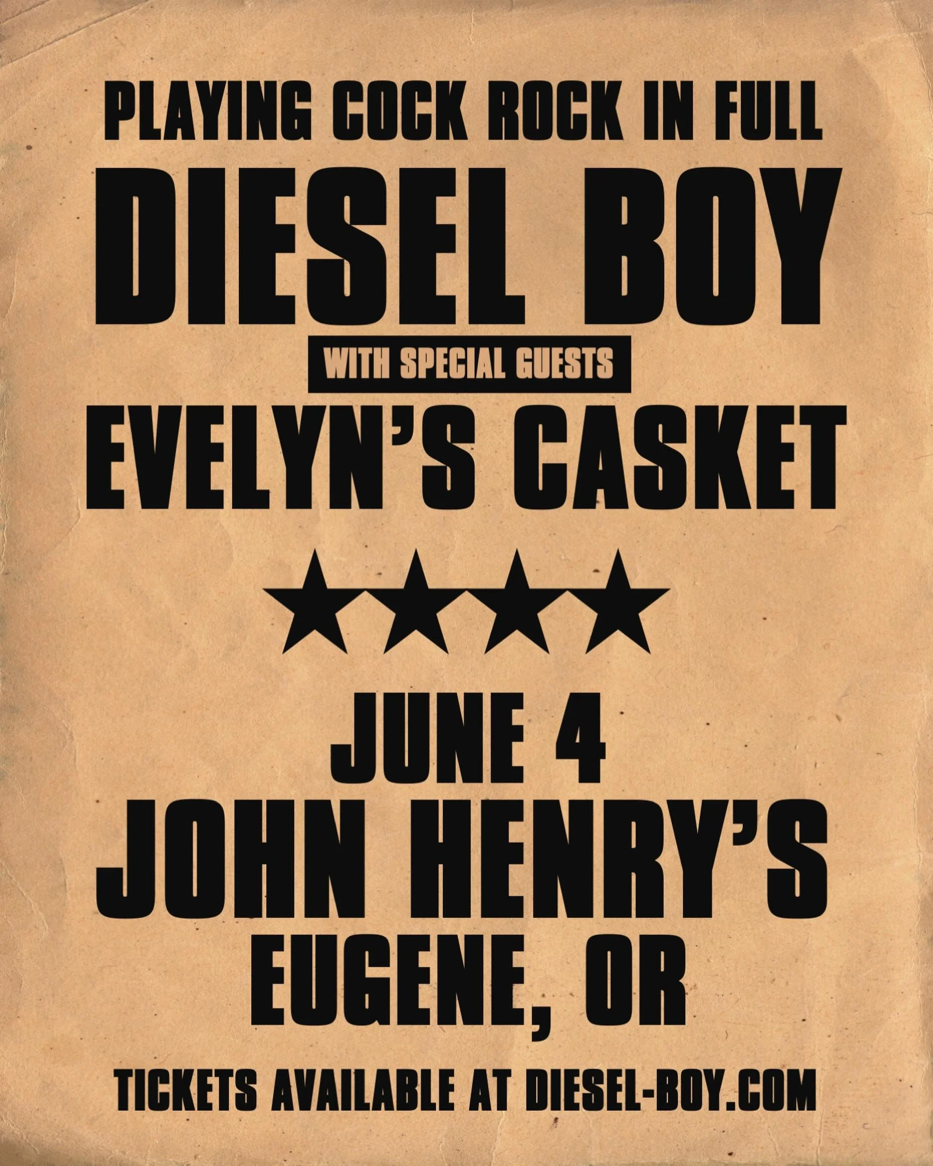 YOU GENiuses coming to this one? We&rsquo;re kicking off our Cock Rock anniversary shows in Eugene on Thursday at John Henry&rsquo;s with @evelynscasketofficial. Grab your tix from the link in our bio.