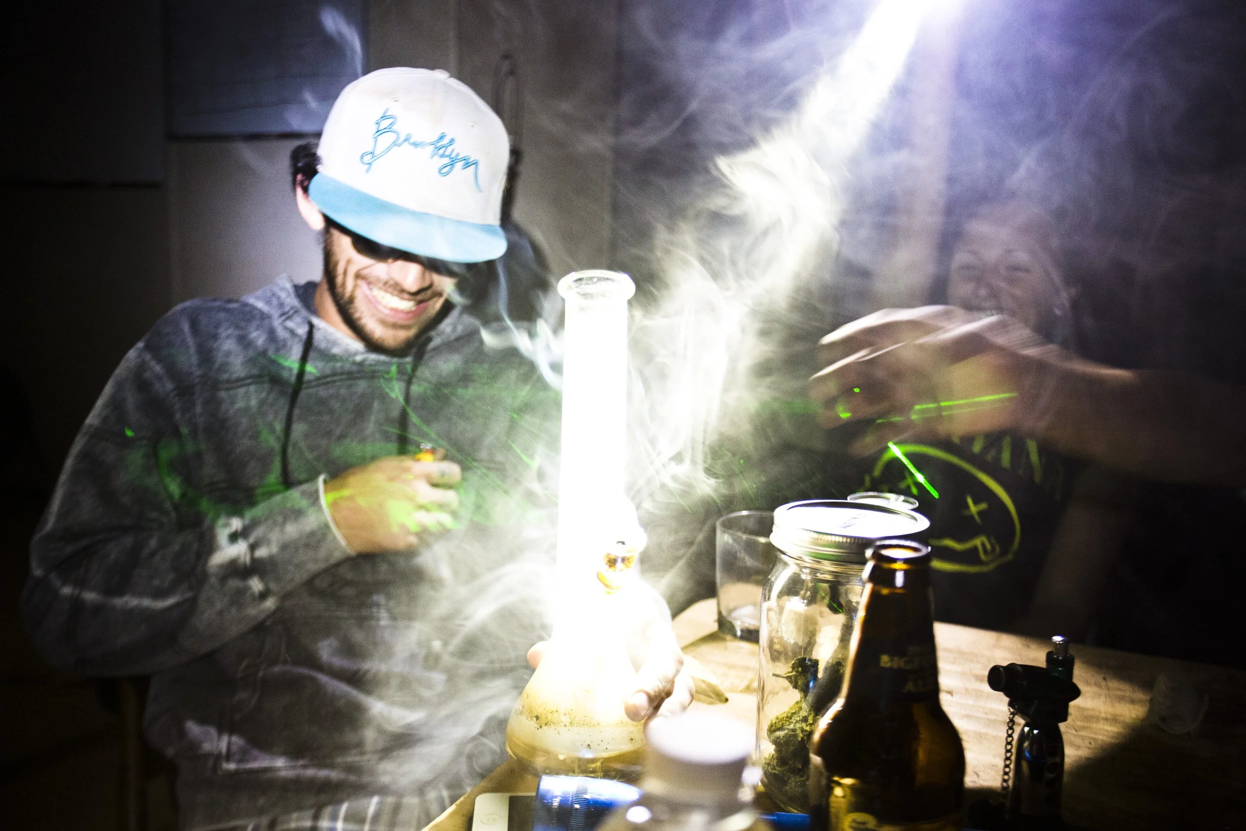 Marijuana Ranch Humboldt County California October 2013 38 Koil Jahni Smoking Laugh Laser Photo by Vito Fun.JPG