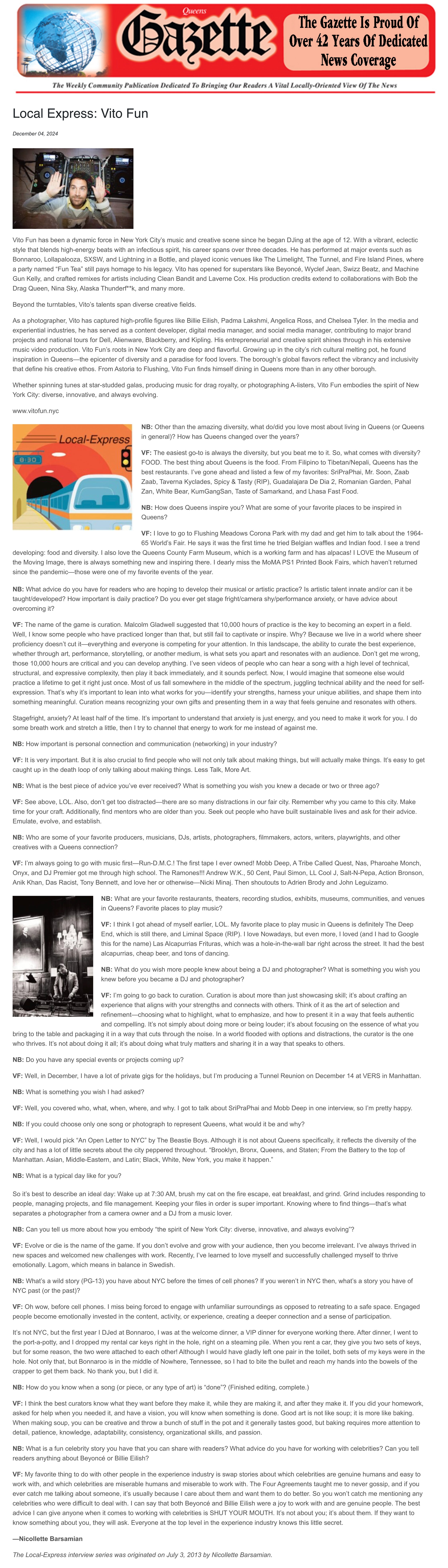 Vito Fun Interview Queens Gazette Local Express December 2024.jpg
