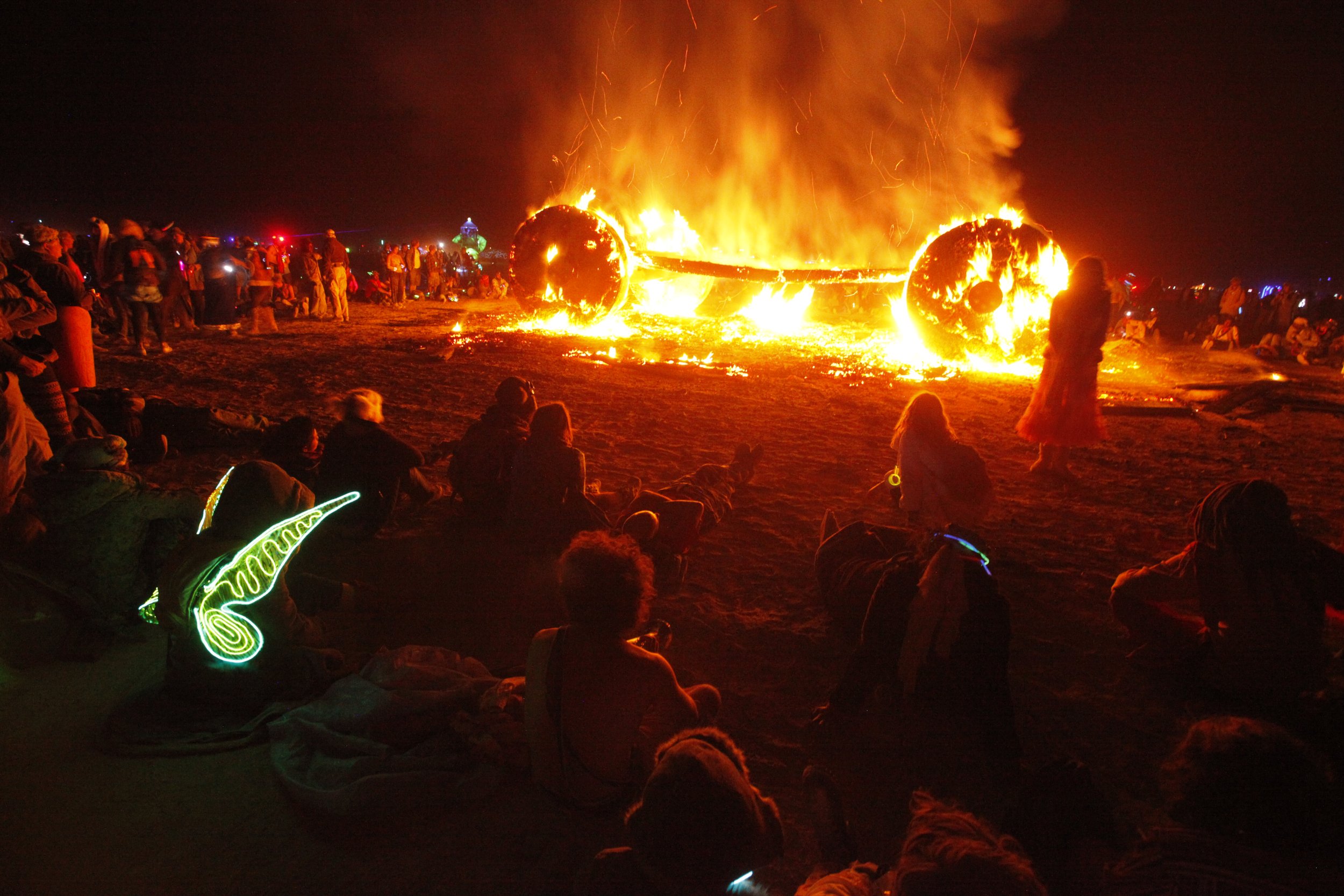 Burning Man 2011 489; Trojan Horse Burning.JPG