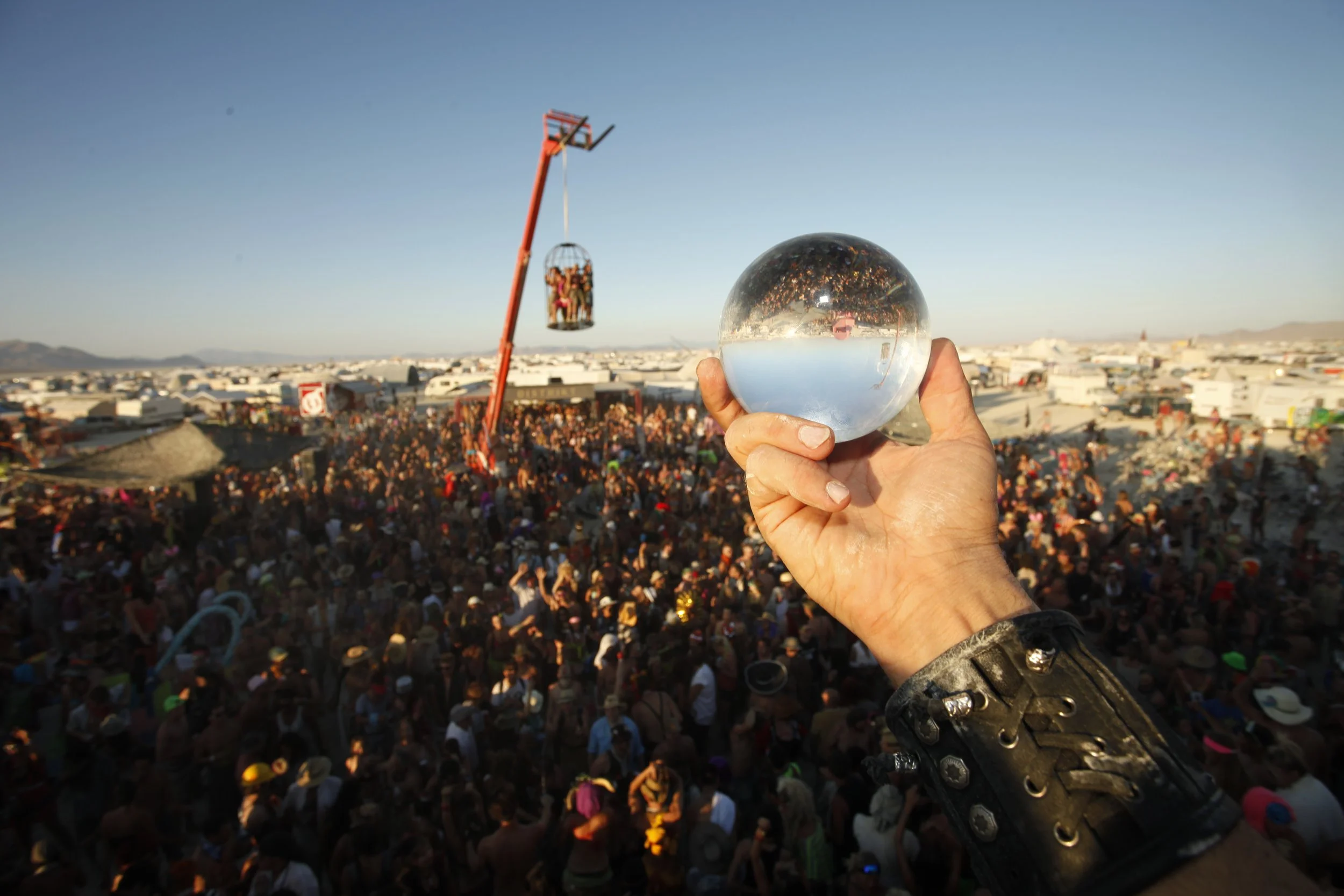 Burning Man 2011 525; Distikt Crane Cage Water Sprayer Madness Crystal Ball Photo by Vito Fun.JPG