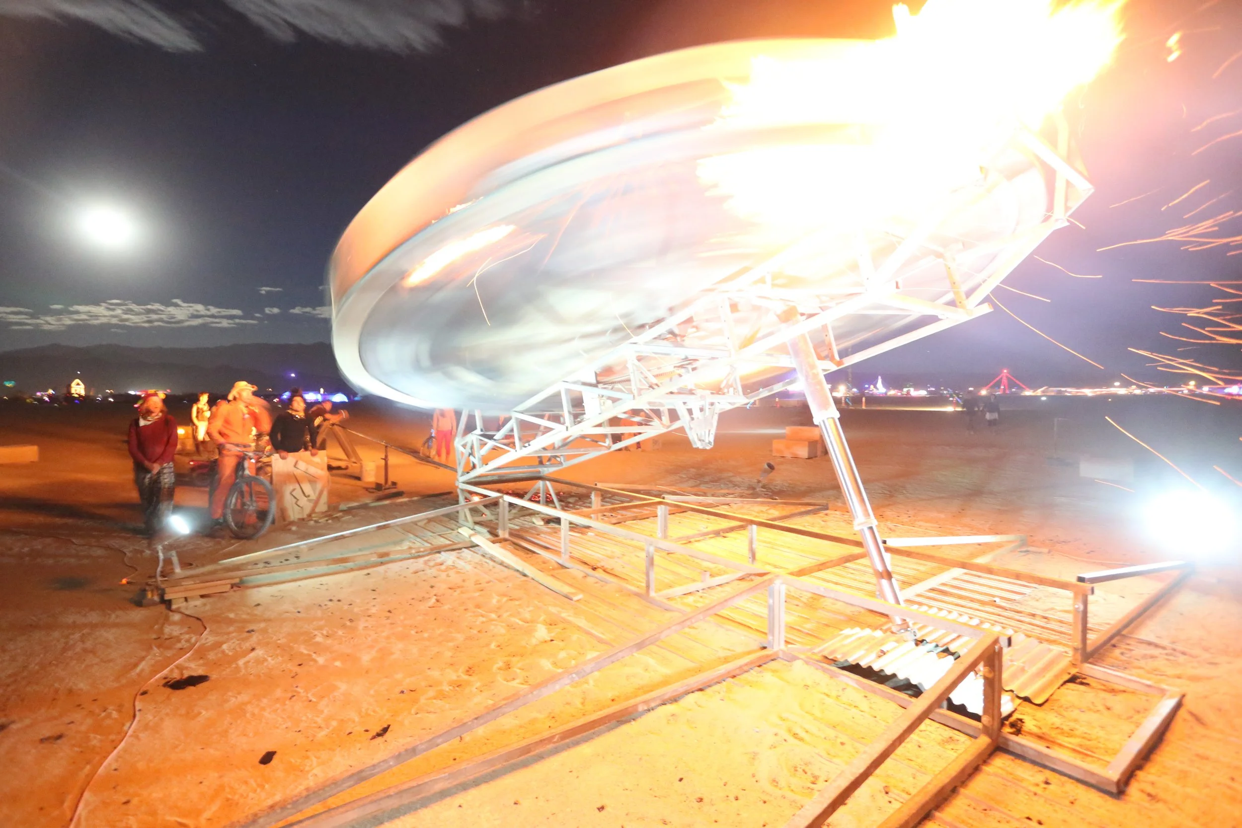 Burning Man 2012 126; Burning Embers Flying.JPG