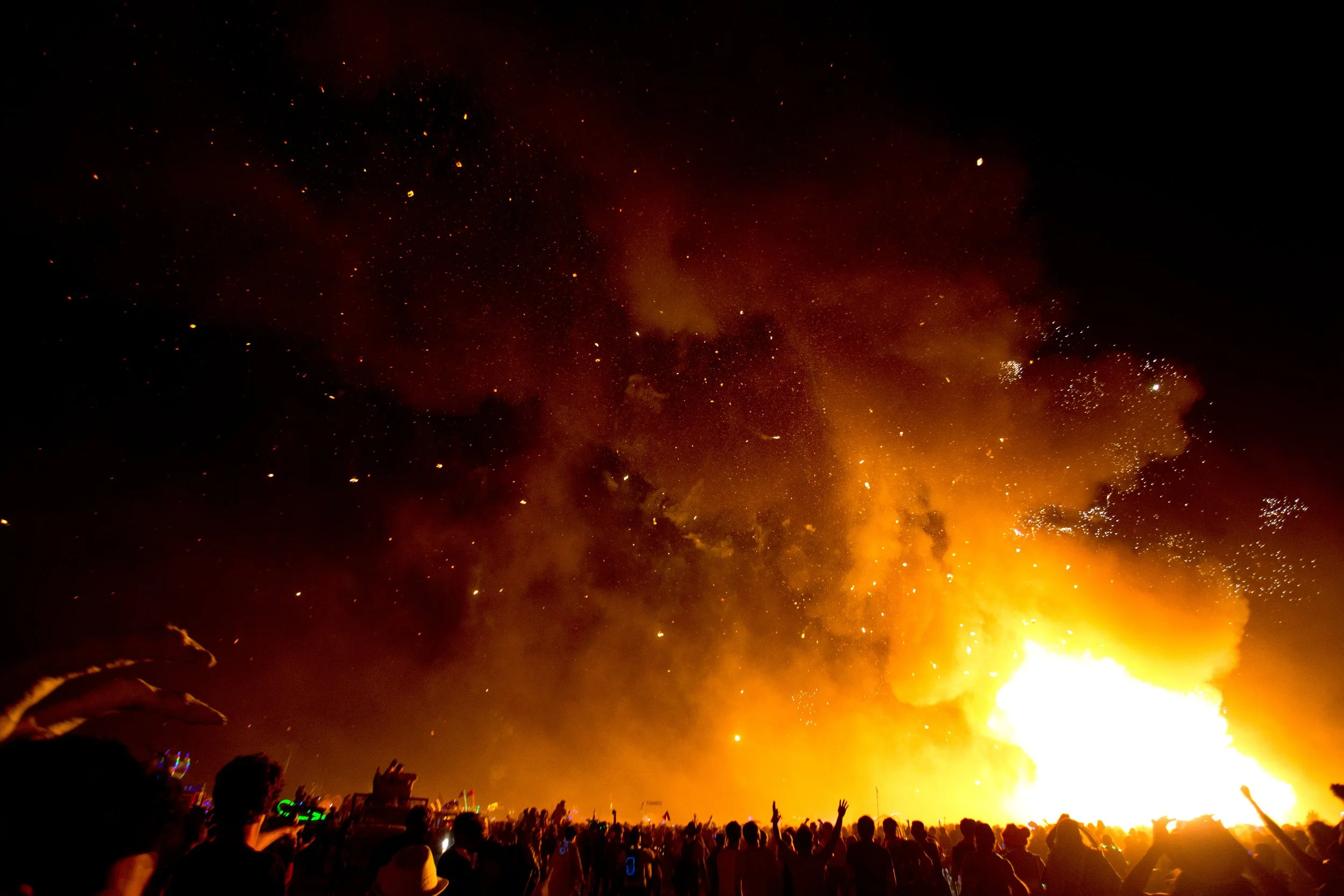 Burning Man 2013 285; Burn Night Fire Crowd.JPG