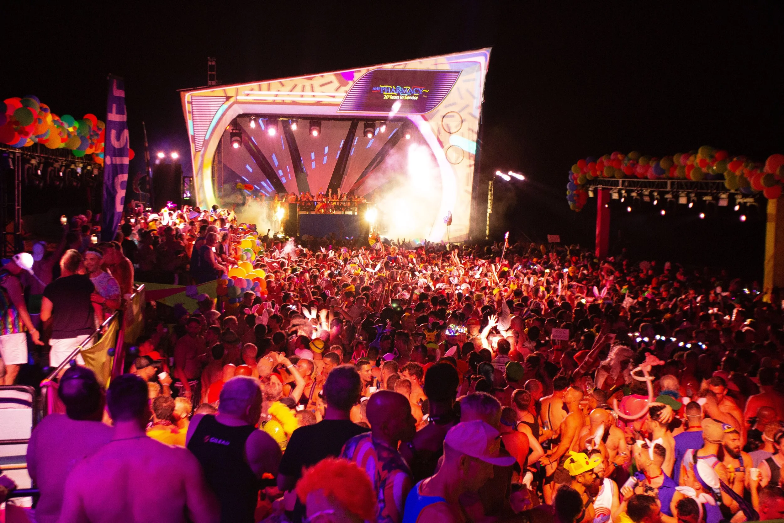 Fire Island Pines - Pines Party July 21st - 23rd 2023 152 Production Booth Crowd Shot With Branding Stage Photo by Vito Fun.jpg