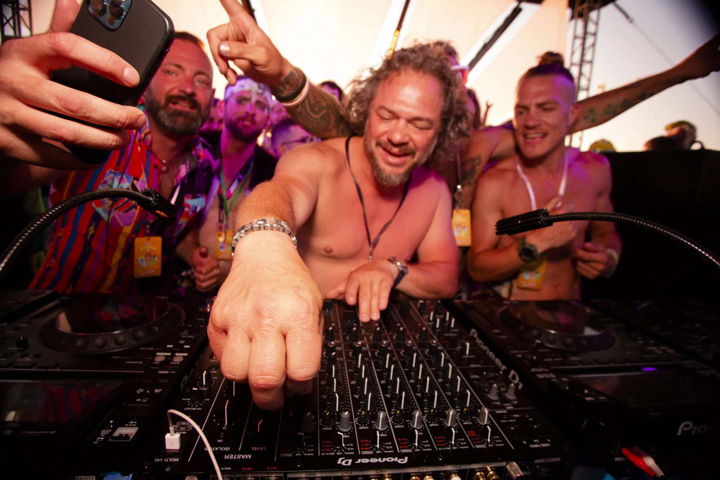 Fire Island Pines - Pines Party July 21st - 23rd 2023 544 Guy & Crew Taking Over DJing Sunrise Photo by Vito Fun.jpg