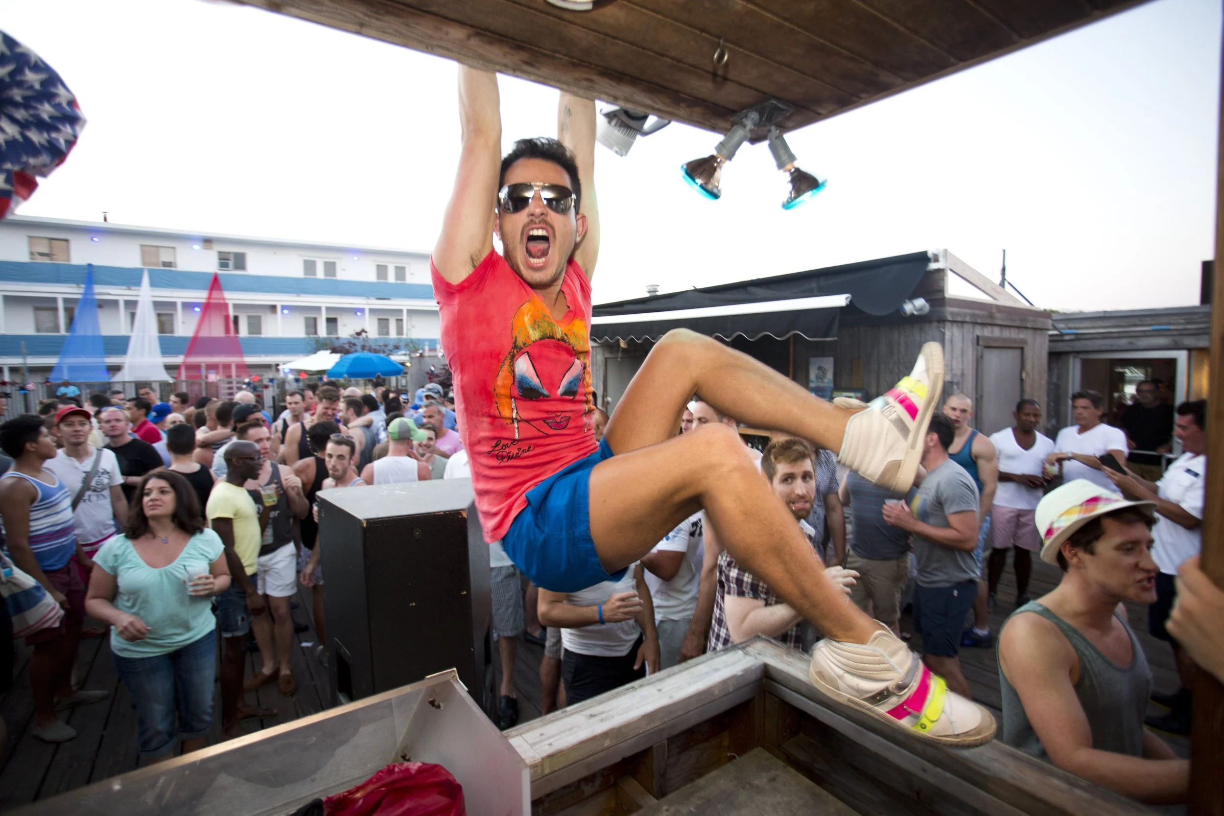 Fire Island Pines Independence Day 116; Victor Middle Tea Dancing Photo by Vito Fun.JPG