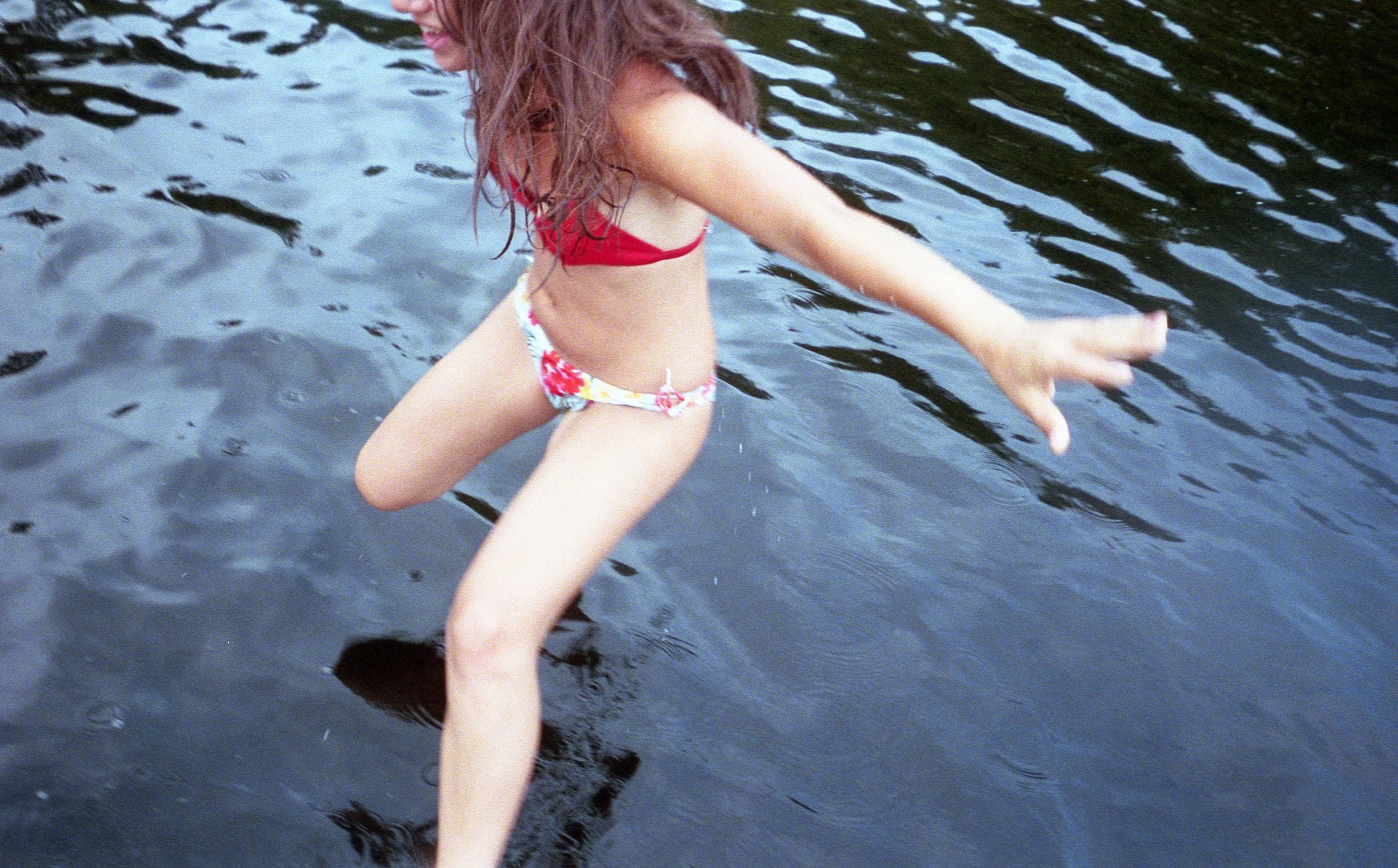Adirondacks 2004; Rainy Day Lake Swimming Jade Raft Jump 1.jpg