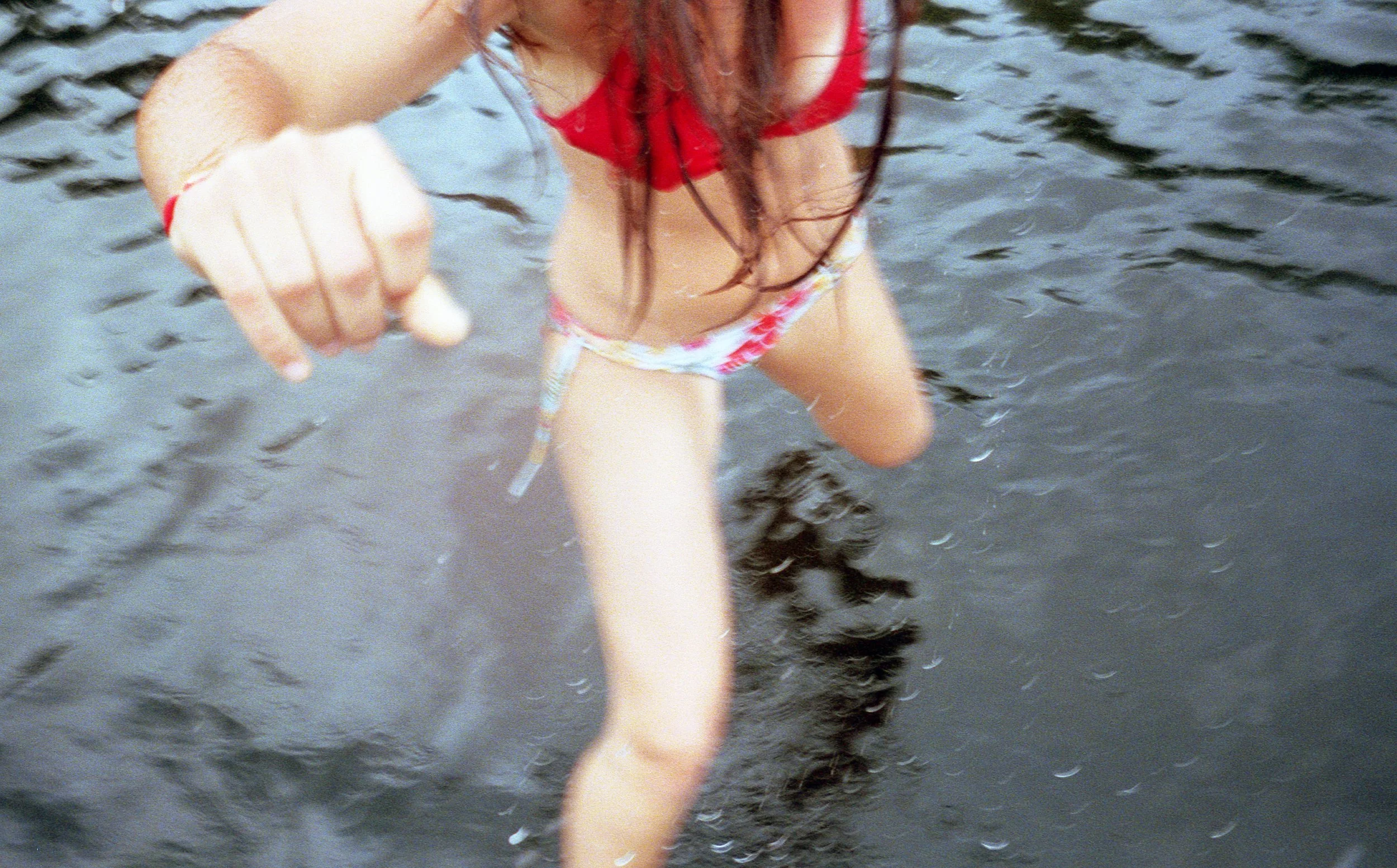 Adirondacks 2004; Rainy Day Lake Swimming Jade Raft Jump 2.jpg