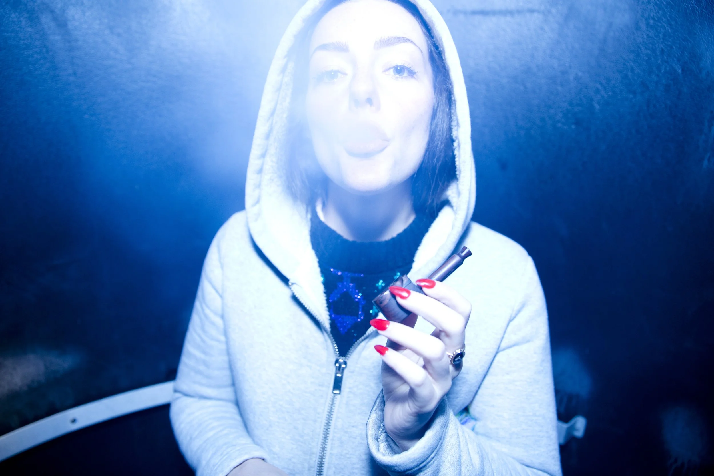 Florida January 2019 - Treehouse at Danville 63; Christina Smoking Weed Elevator Blue.JPG